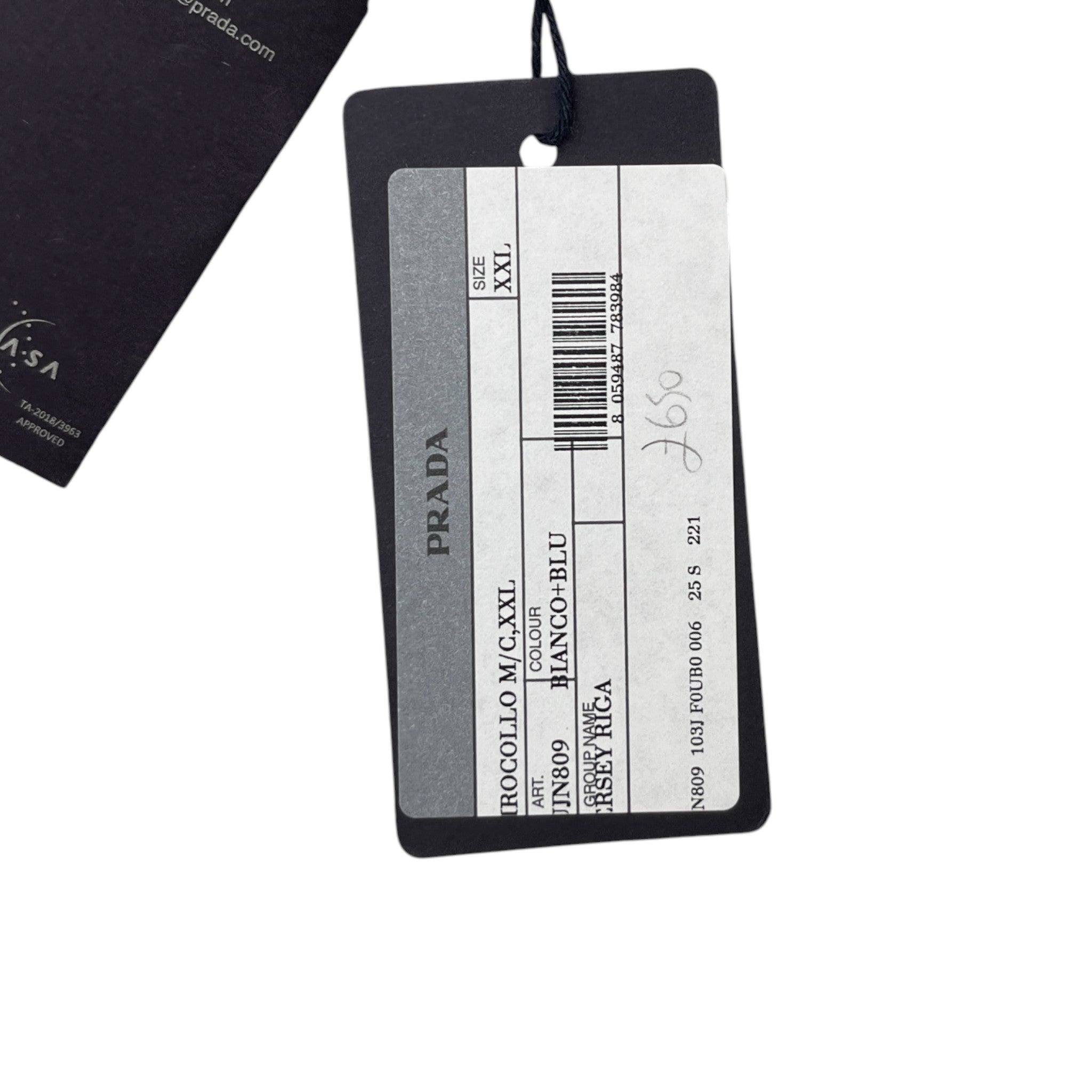 Men's Triangle Logo Striped T-Shirt Navy Size XXL