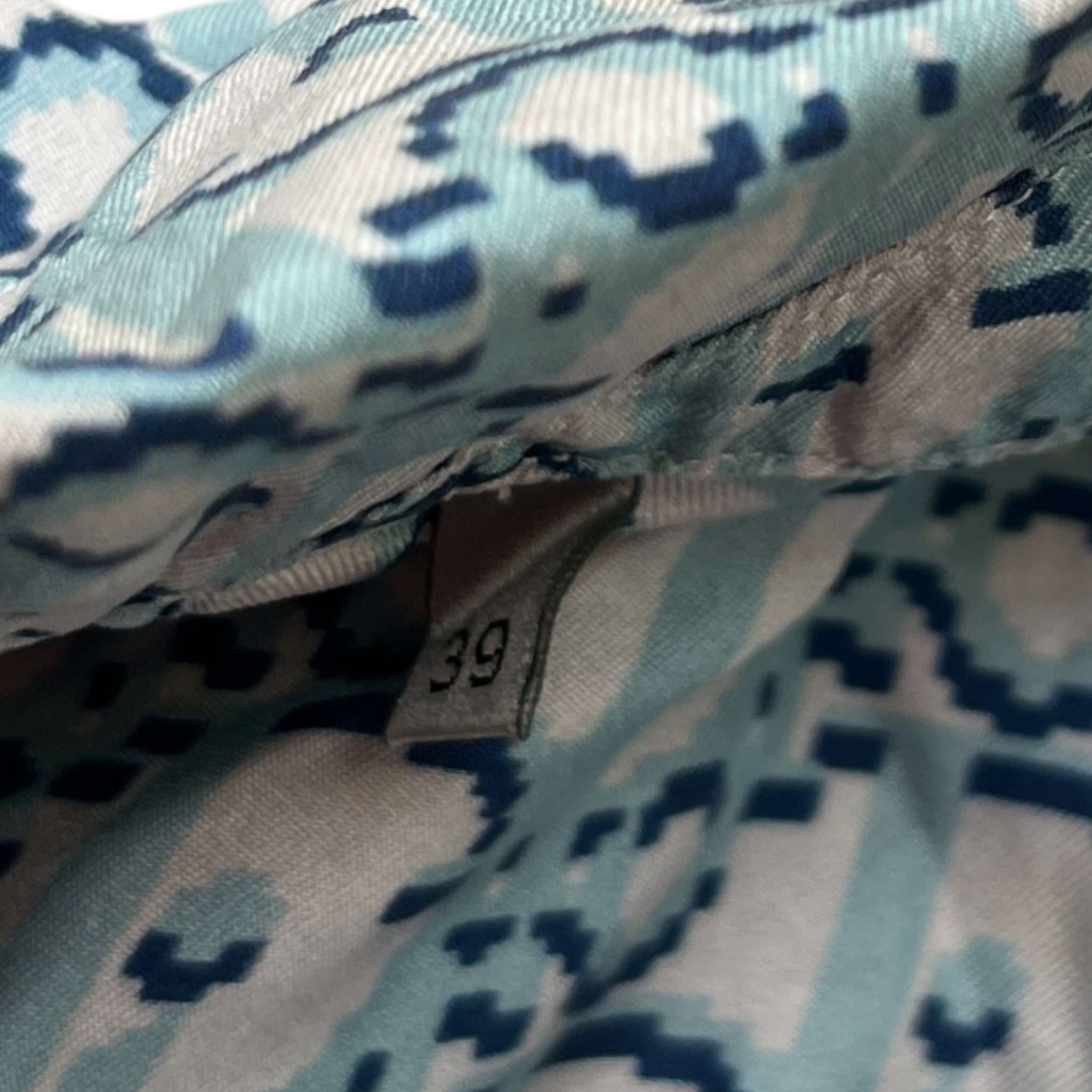 Men's Oblique Short Sleeve Shirt Blue Size M