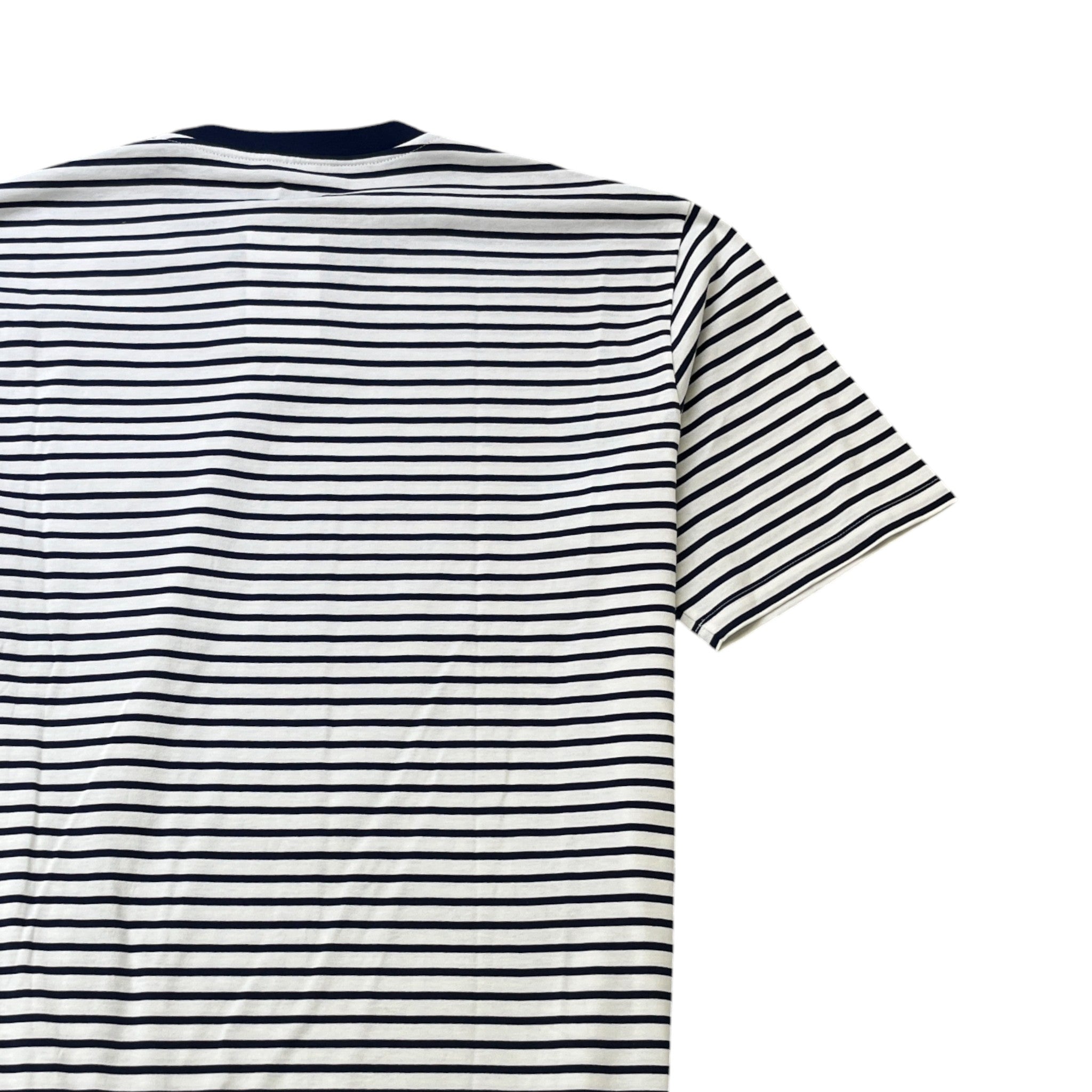 Men's Triangle Logo Striped T-Shirt Navy Size XXL