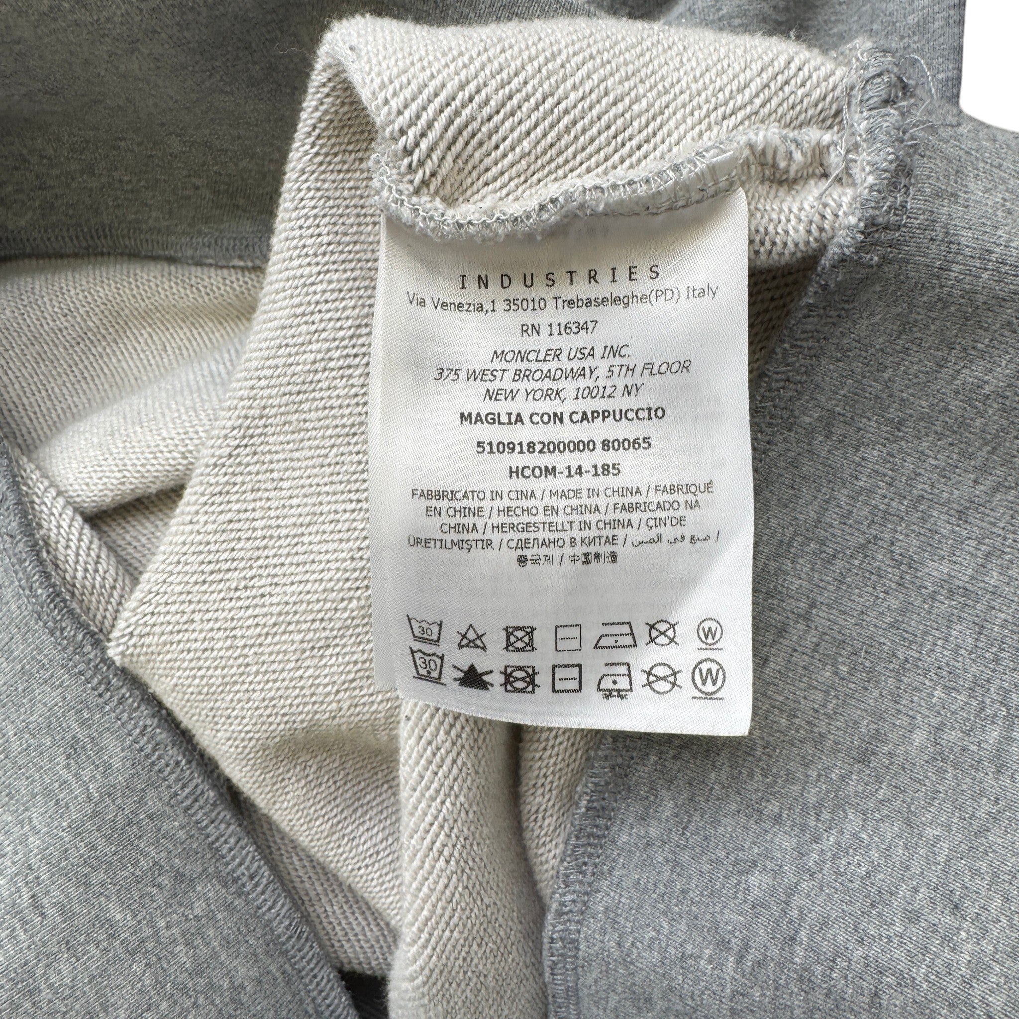 Men's Maglia Con Cappuccio Hoodie Grey Size L