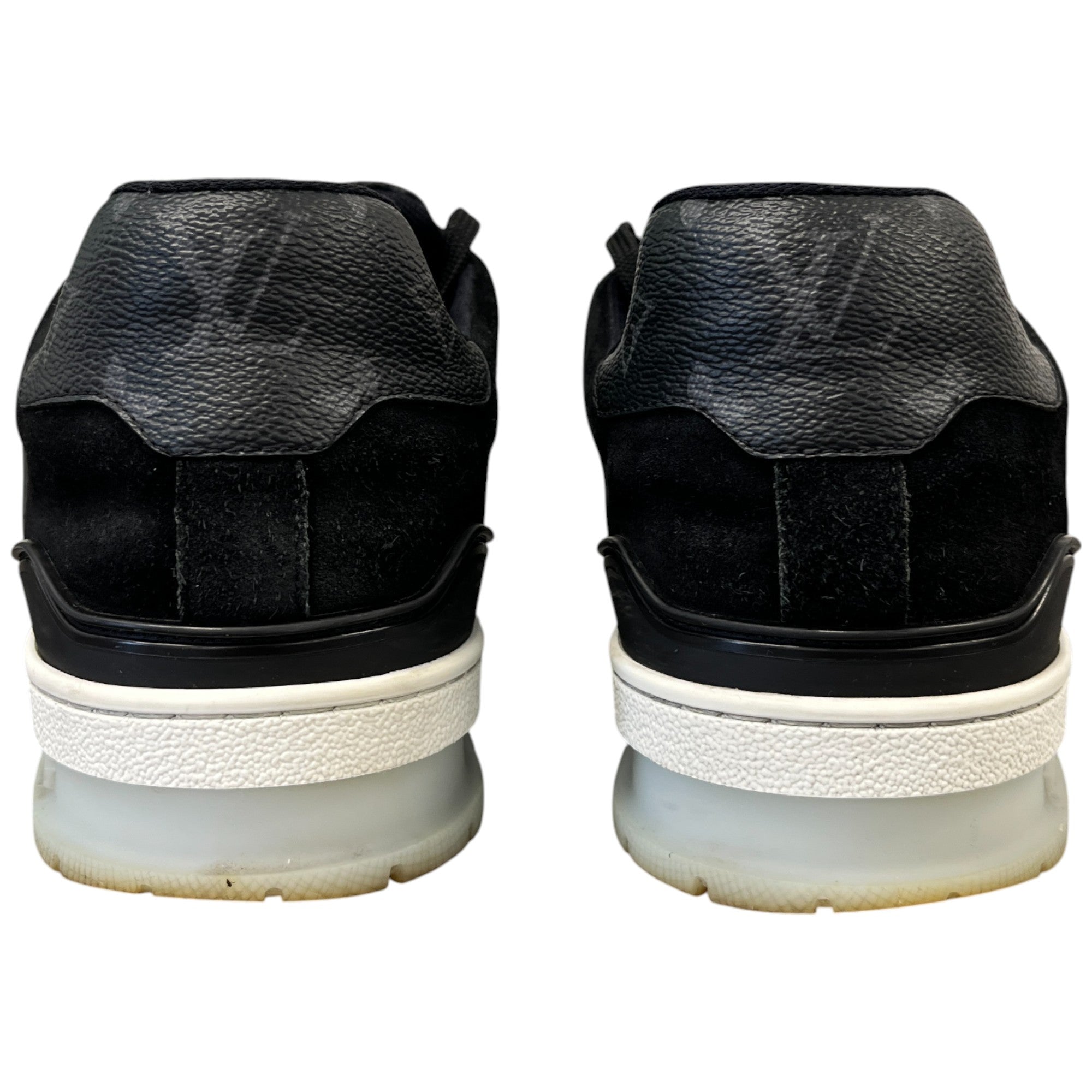 Men's Lv Monogram Logo Print Low Trainers Black Size EU 42 / UK 8