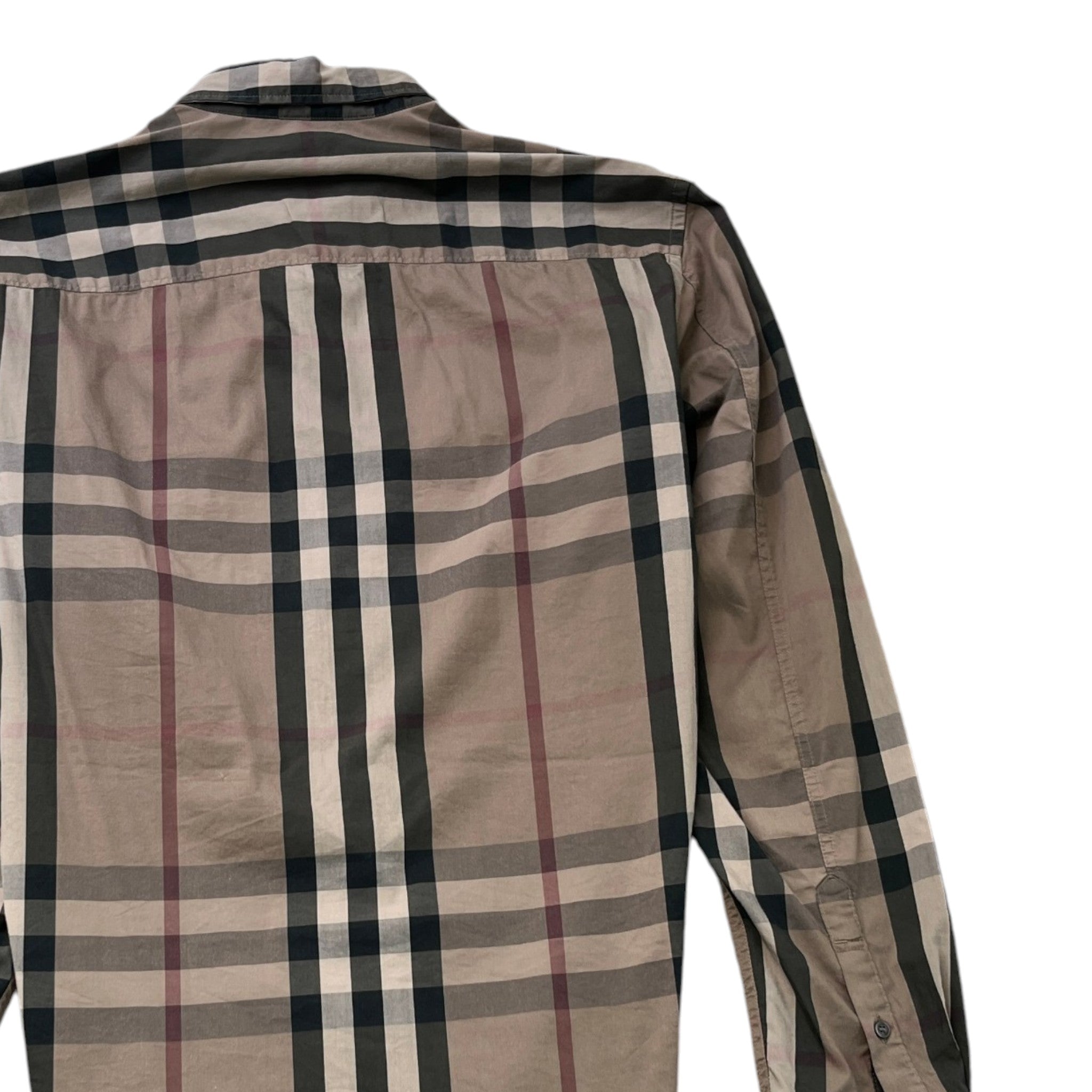 Men's Nova Check Long Sleeve Shirt Brown Size S