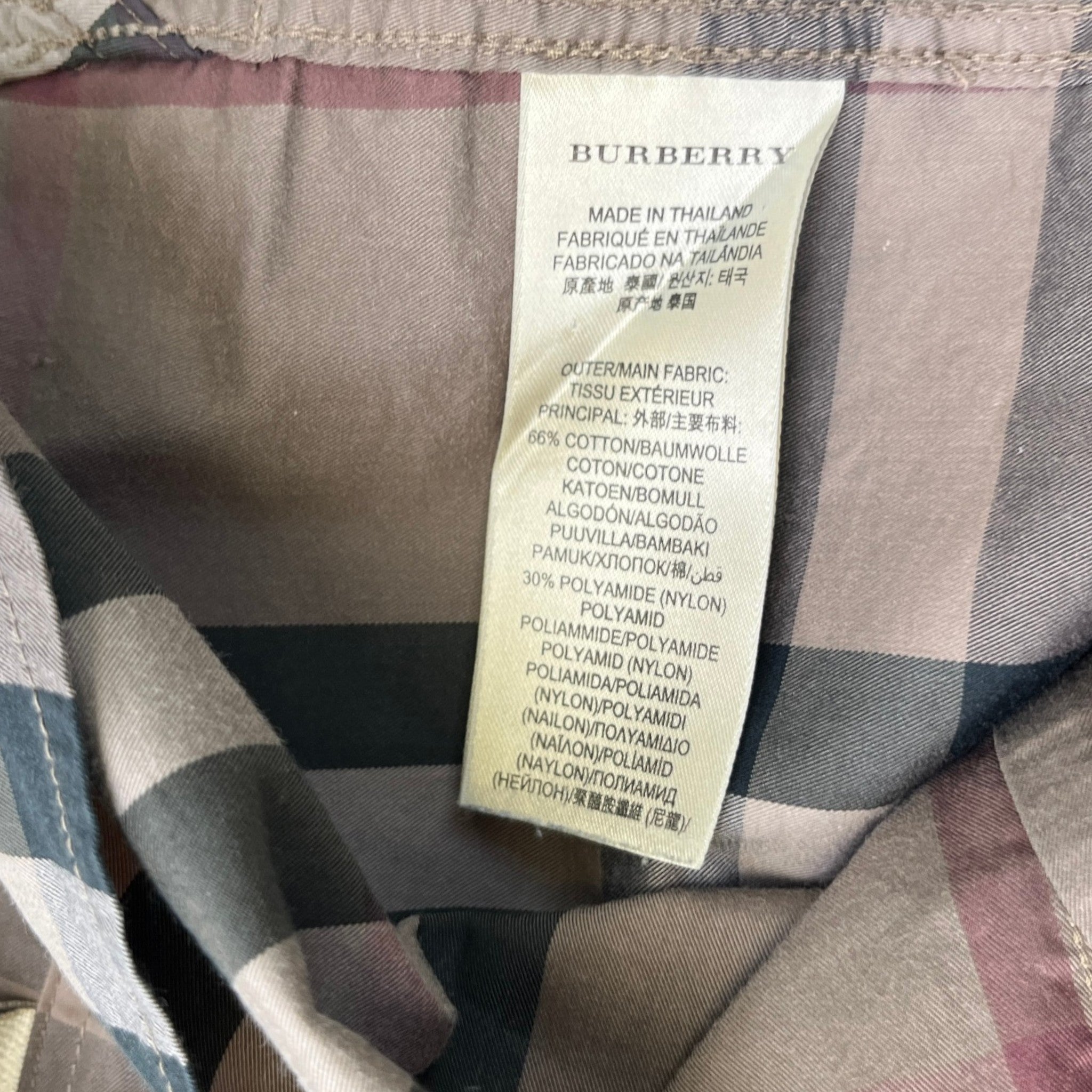Men's Nova Check Long Sleeve Shirt Brown Size S