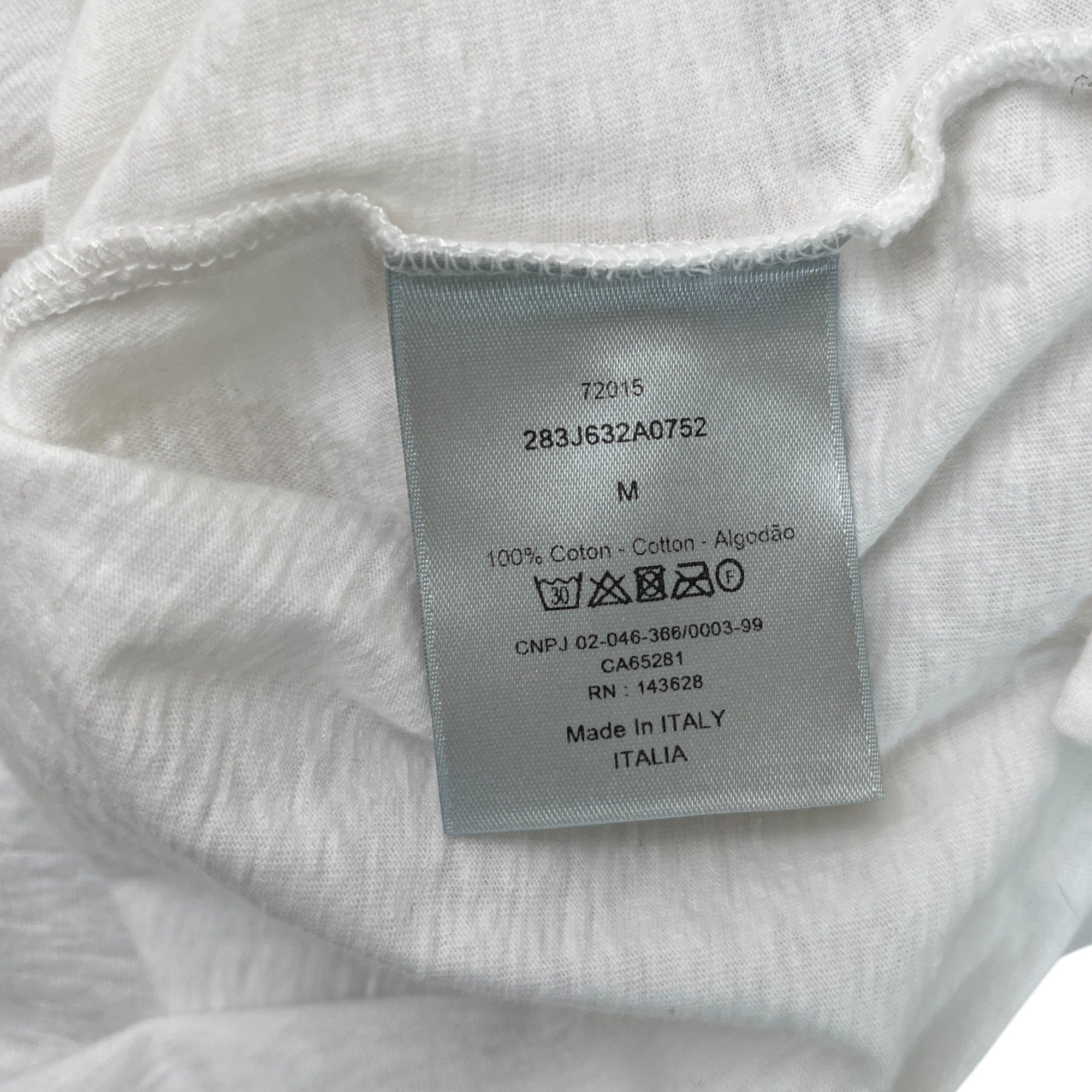 Men's Oversized Printed Logo T-Shirt White Size M