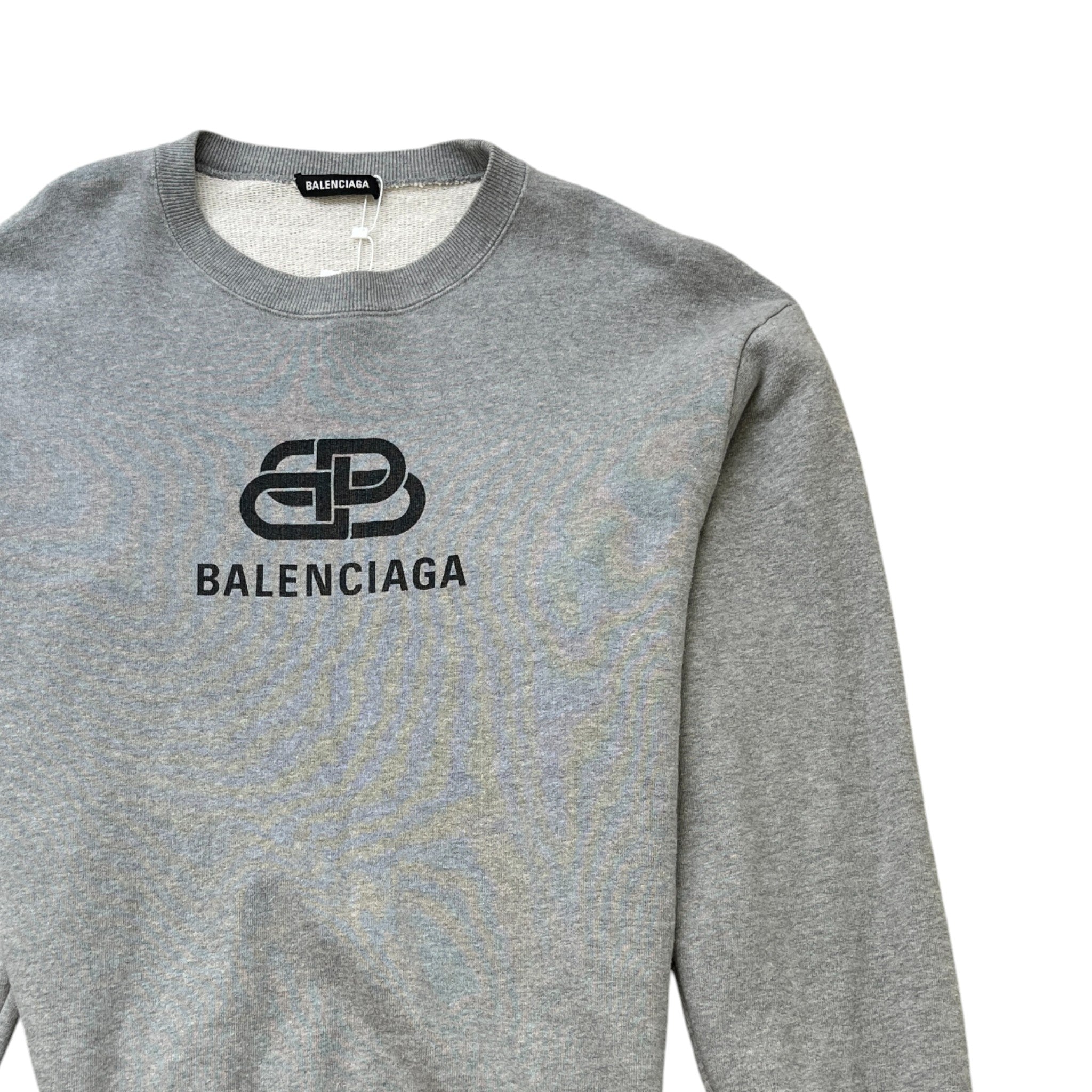 Men's Bb Logo Print Sweatshirt Grey Size M