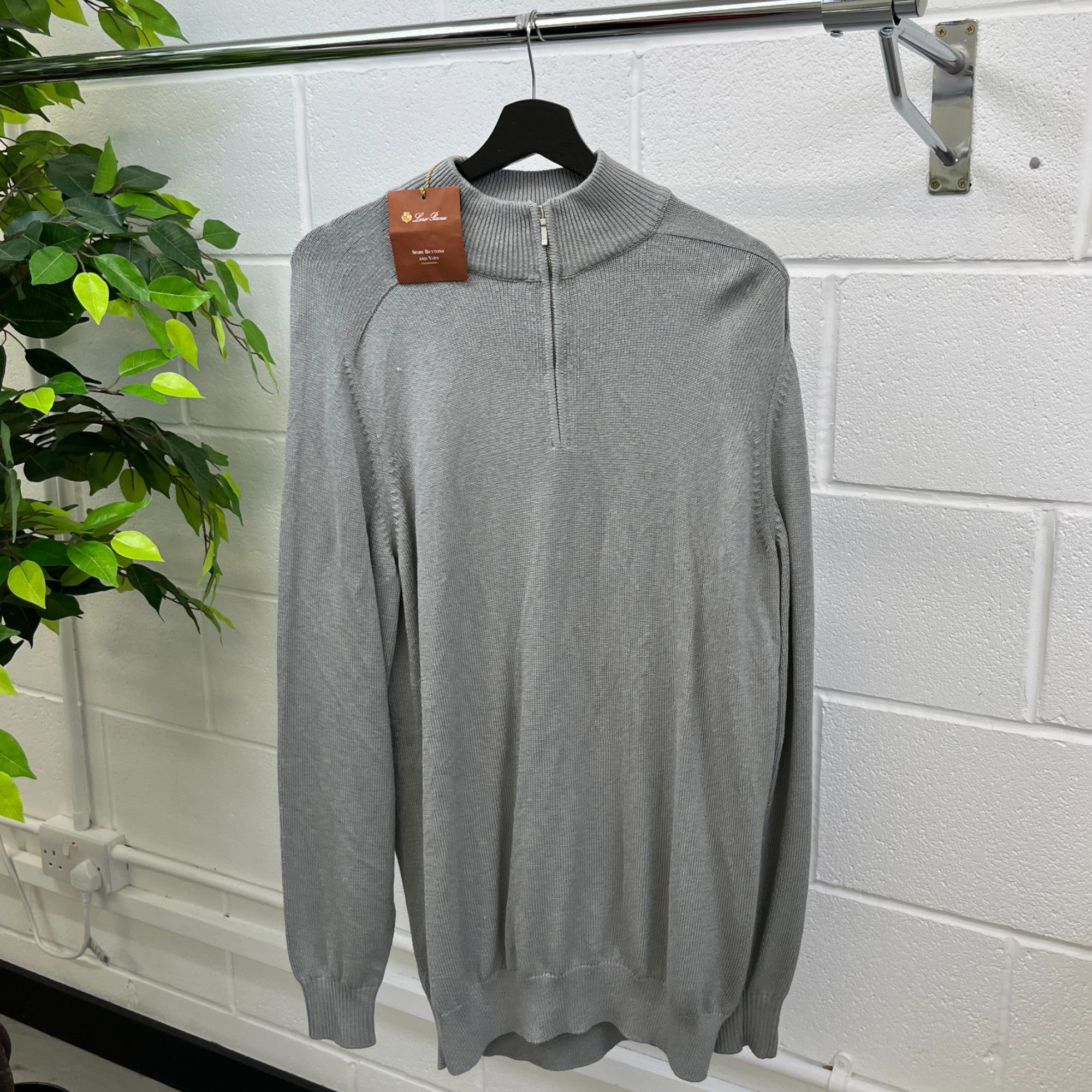 Men's Zip Turtle Jumper Grey Size IT 56 / UK XXXL