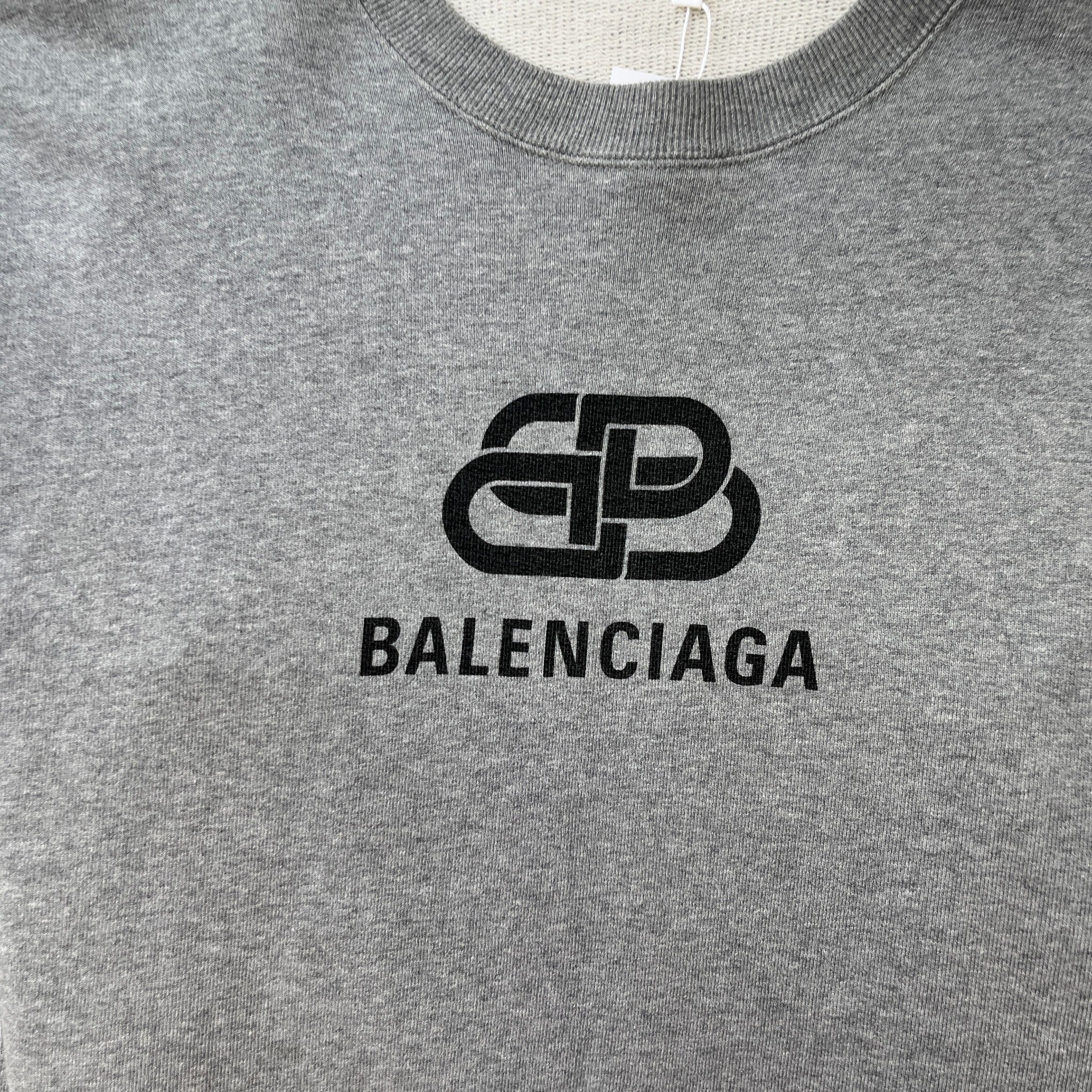 Men's Bb Logo Print Sweatshirt Grey Size M