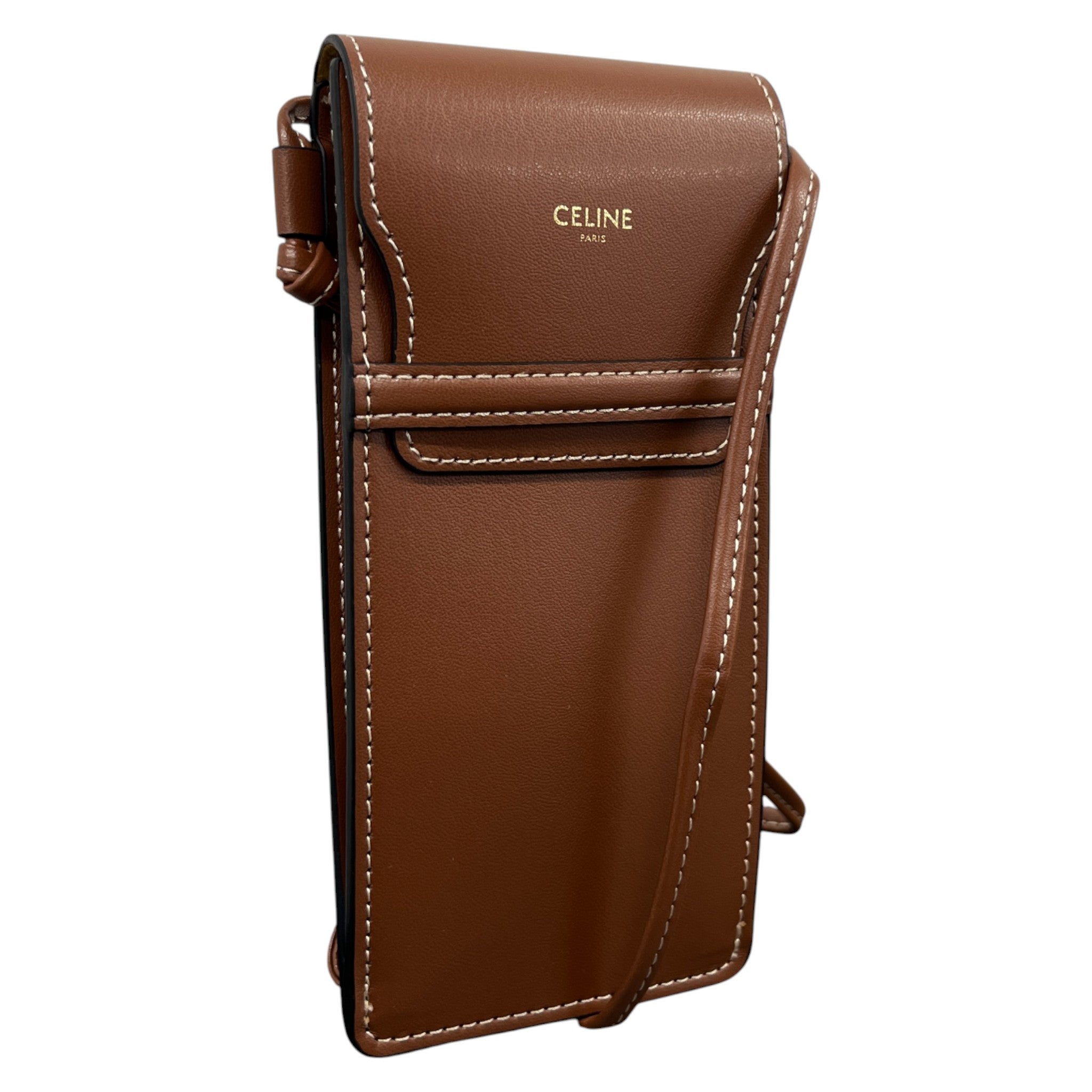 Men's Leather Phone Pouch Pouch Brown