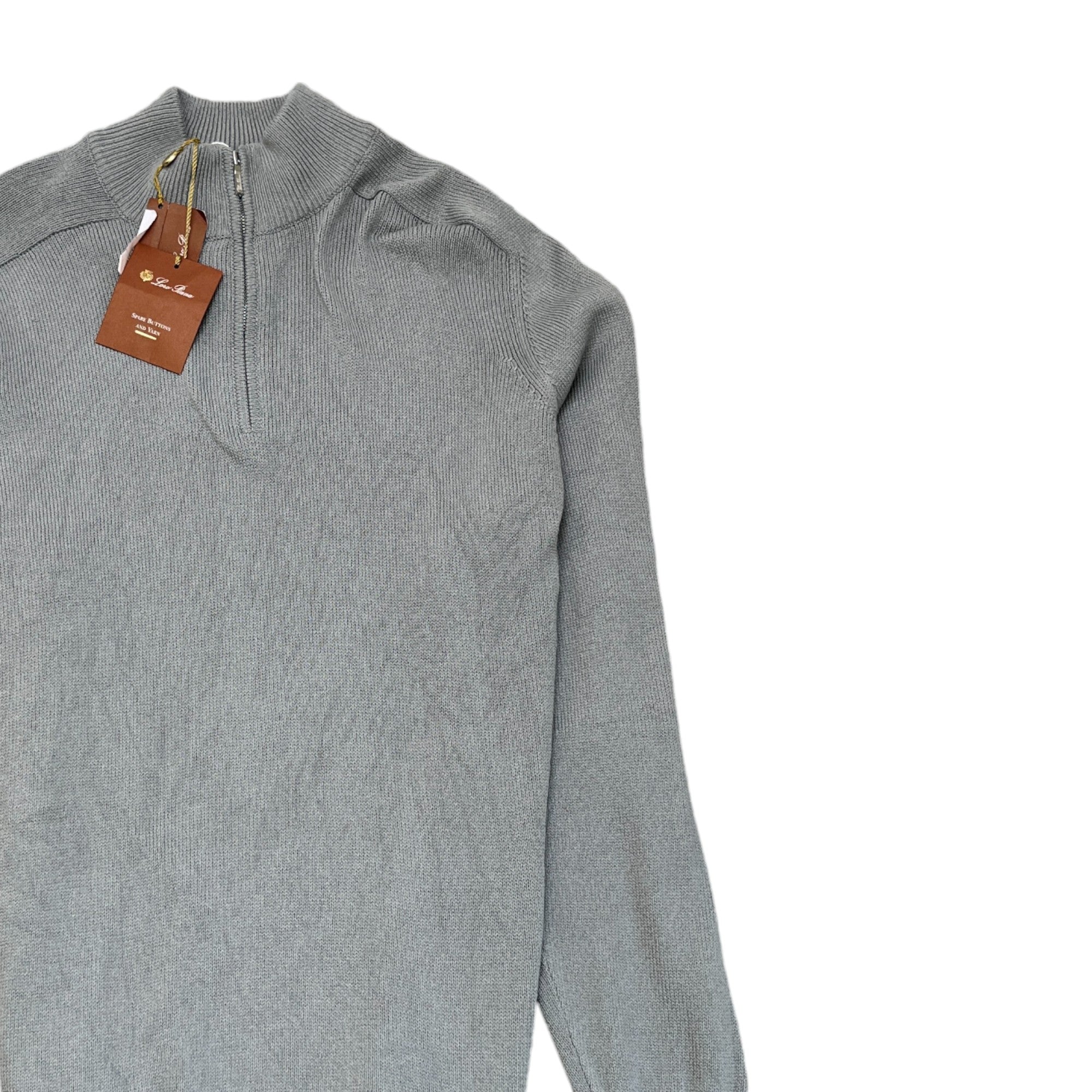 Men's Zip Turtle Jumper Grey Size IT 56 / UK XXXL