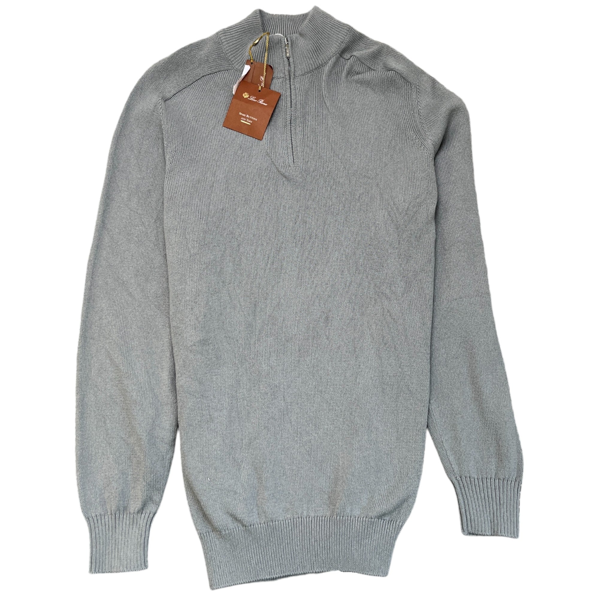 Men's Zip Turtle Jumper Grey Size IT 56 / UK XXXL