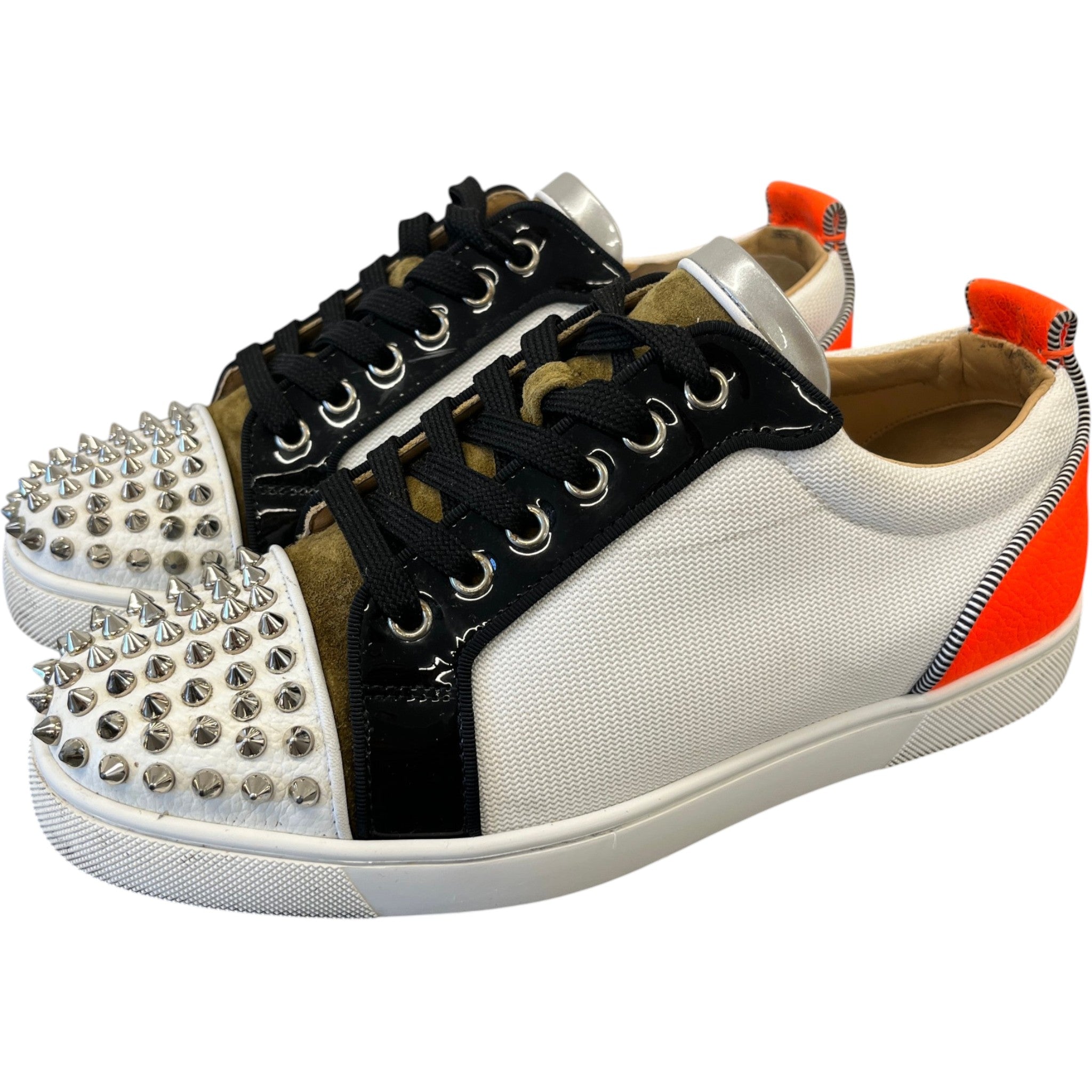 Men's Louis Spikes Flat Low Trainers White Size EU 40 / UK 6