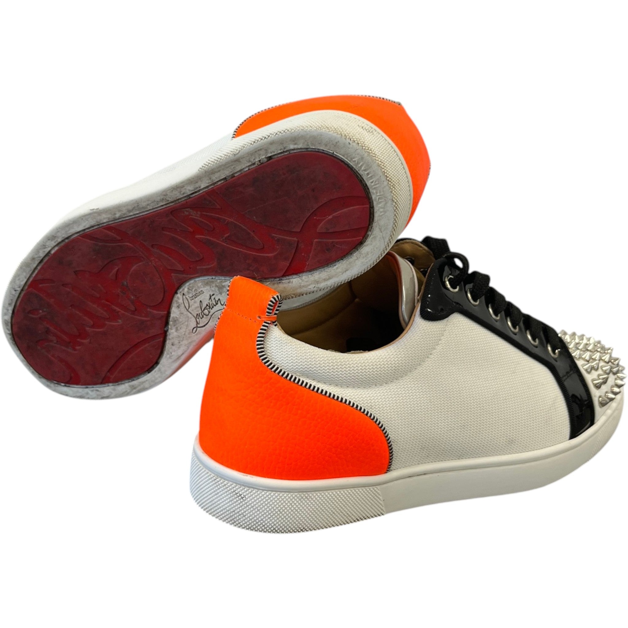 Men's Louis Spikes Flat Low Trainers White Size EU 40 / UK 6