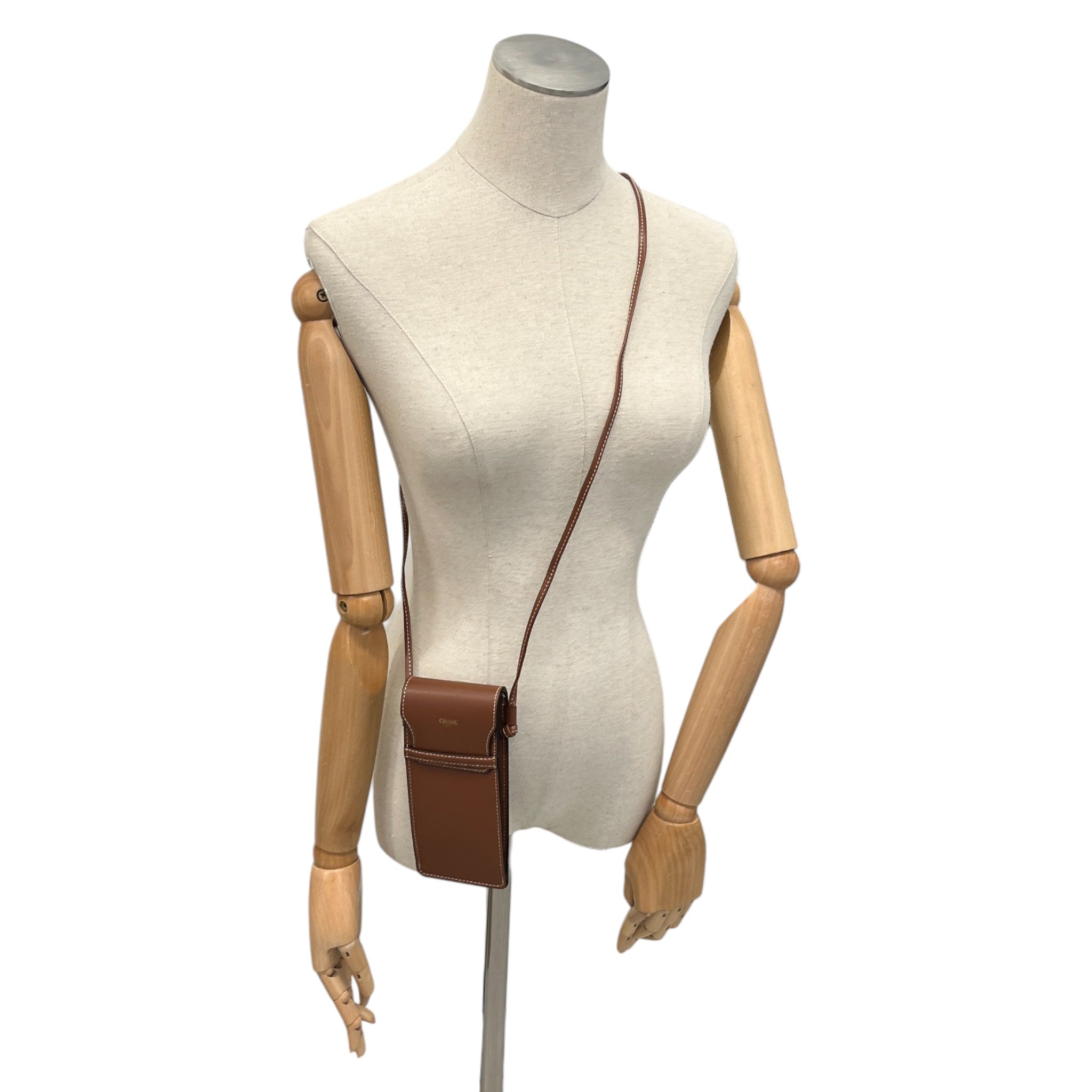 Men's Leather Phone Pouch Pouch Brown