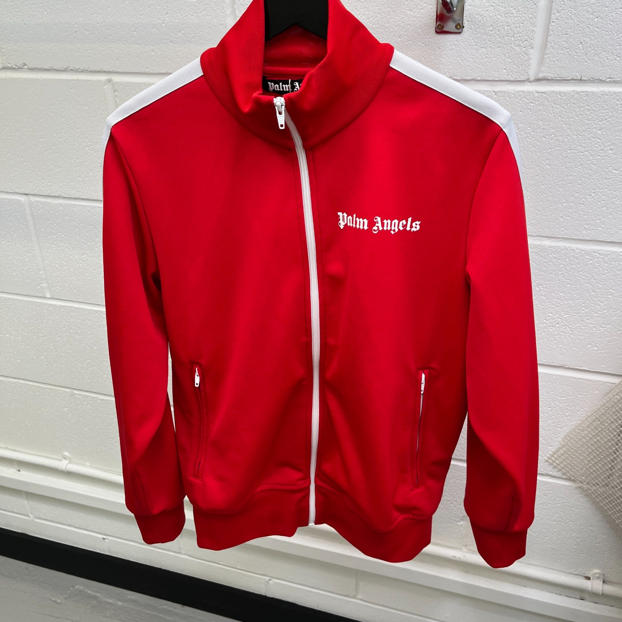 Men's Printed Logo Track Jacket Red Size M