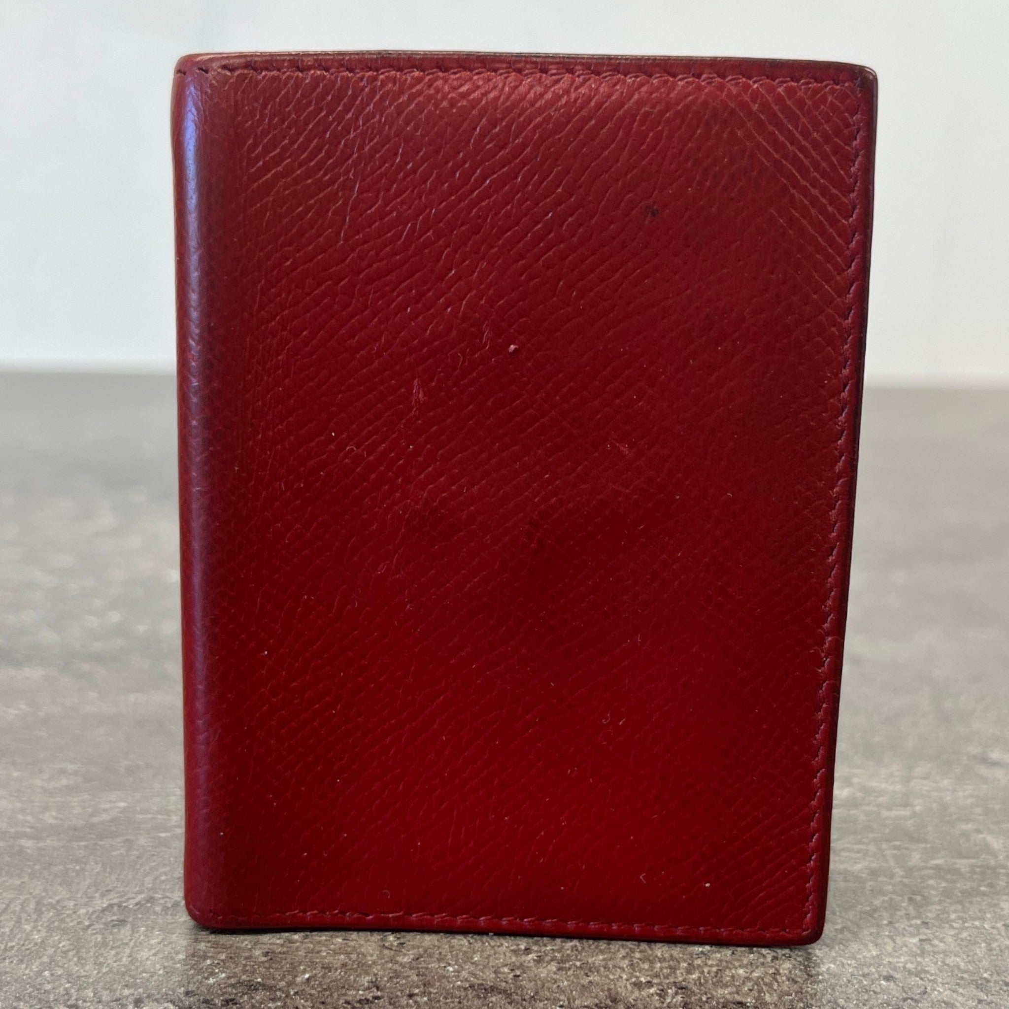 Men's Simple Mini Agenda Wallet Burgundy