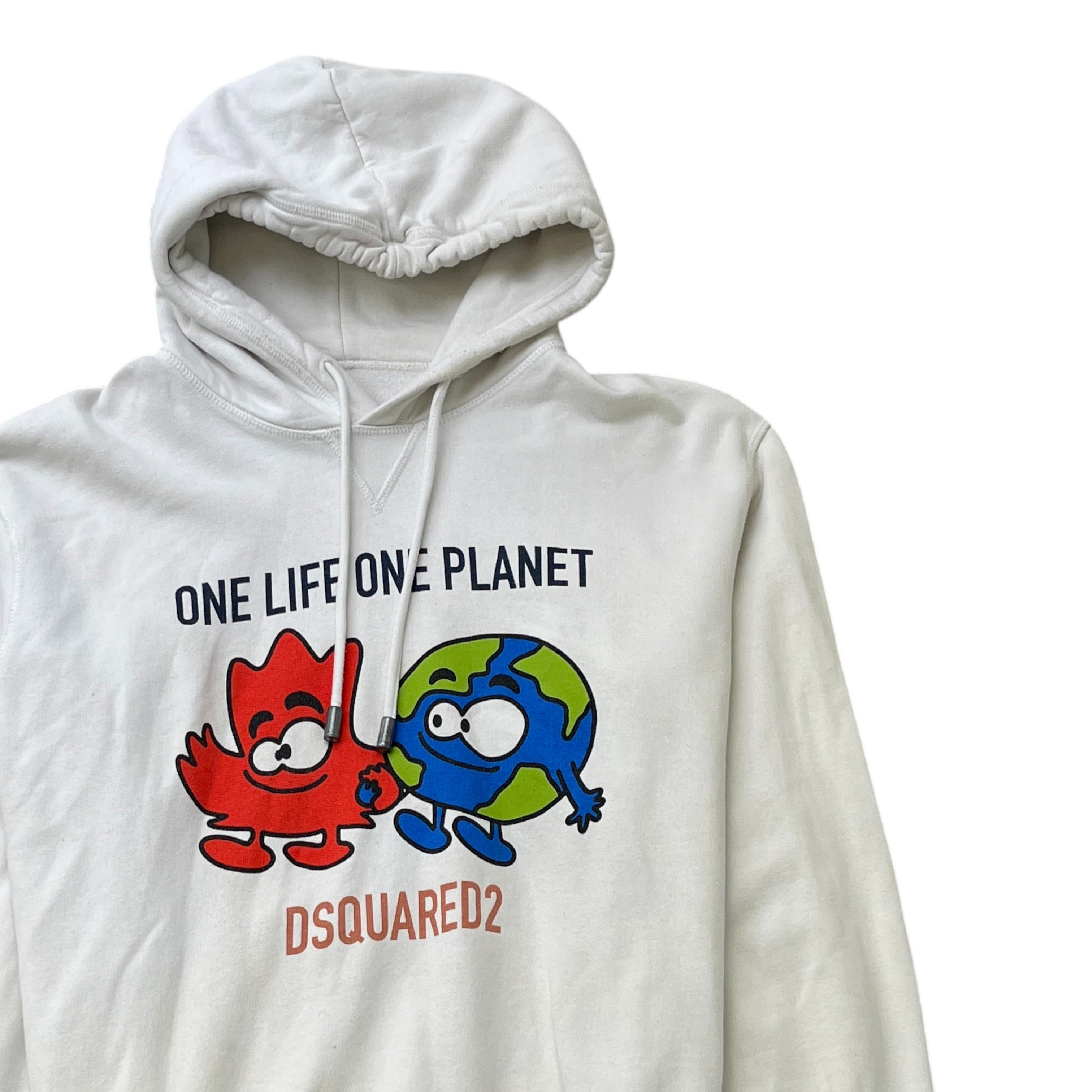 Men's Planet Logo Hoodie White Size L