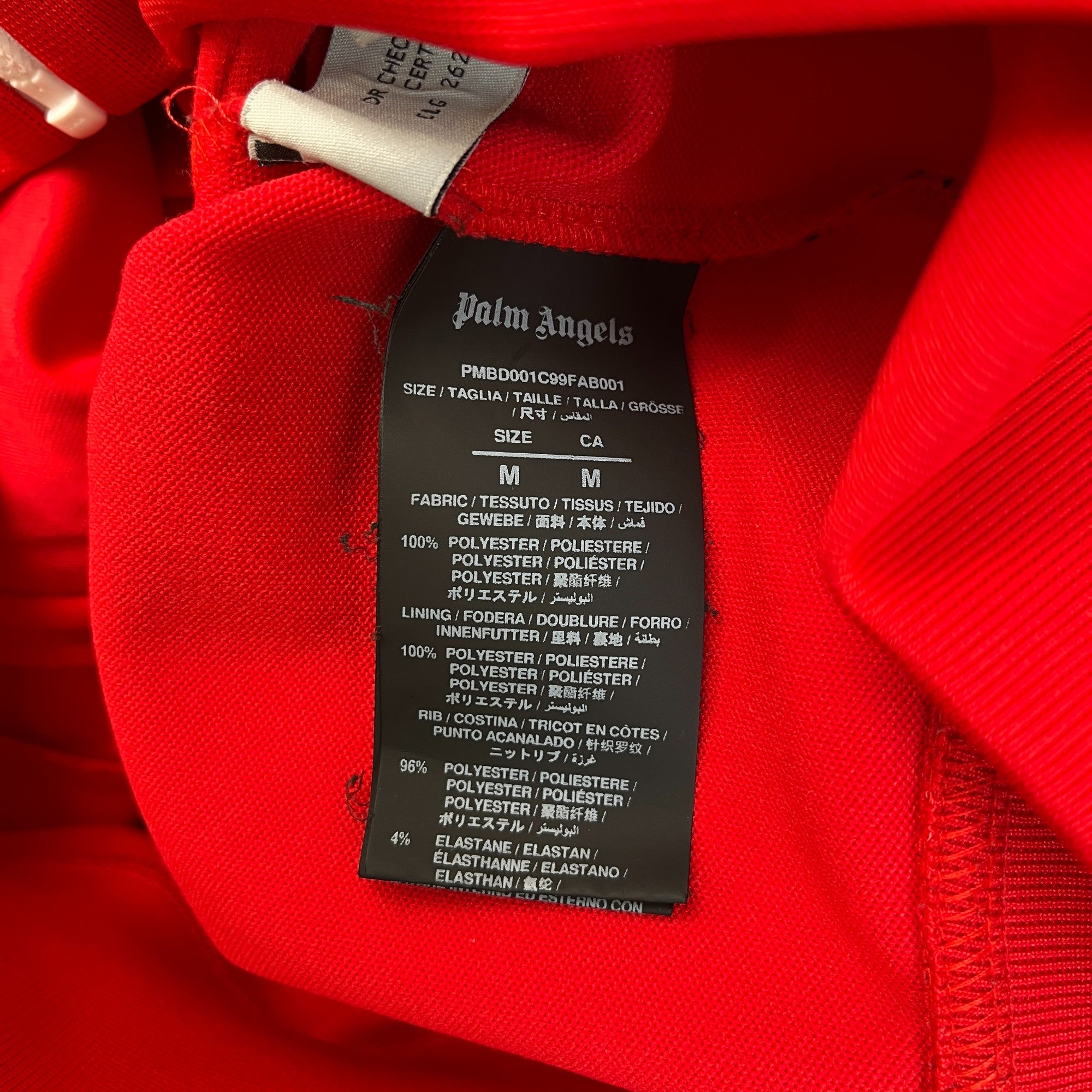 Men's Printed Logo Track Jacket Red Size M