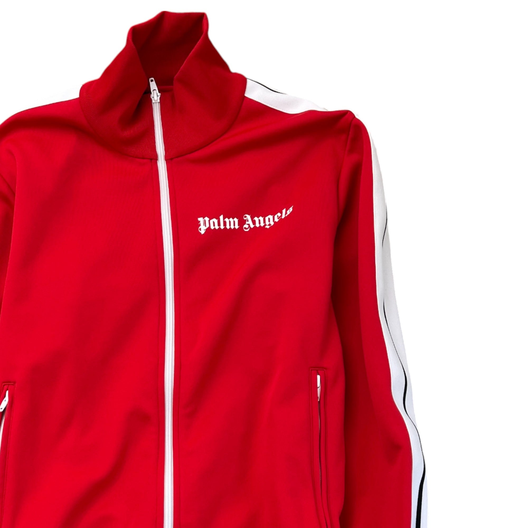 Men's Printed Logo Track Jacket Red Size M