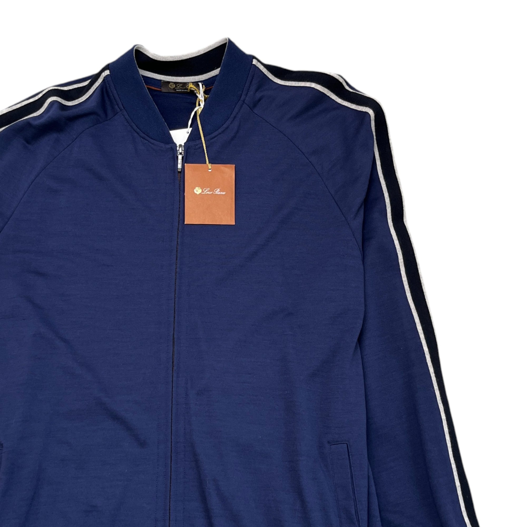 Men's Stripe Track Jacket Navy Size XXXL