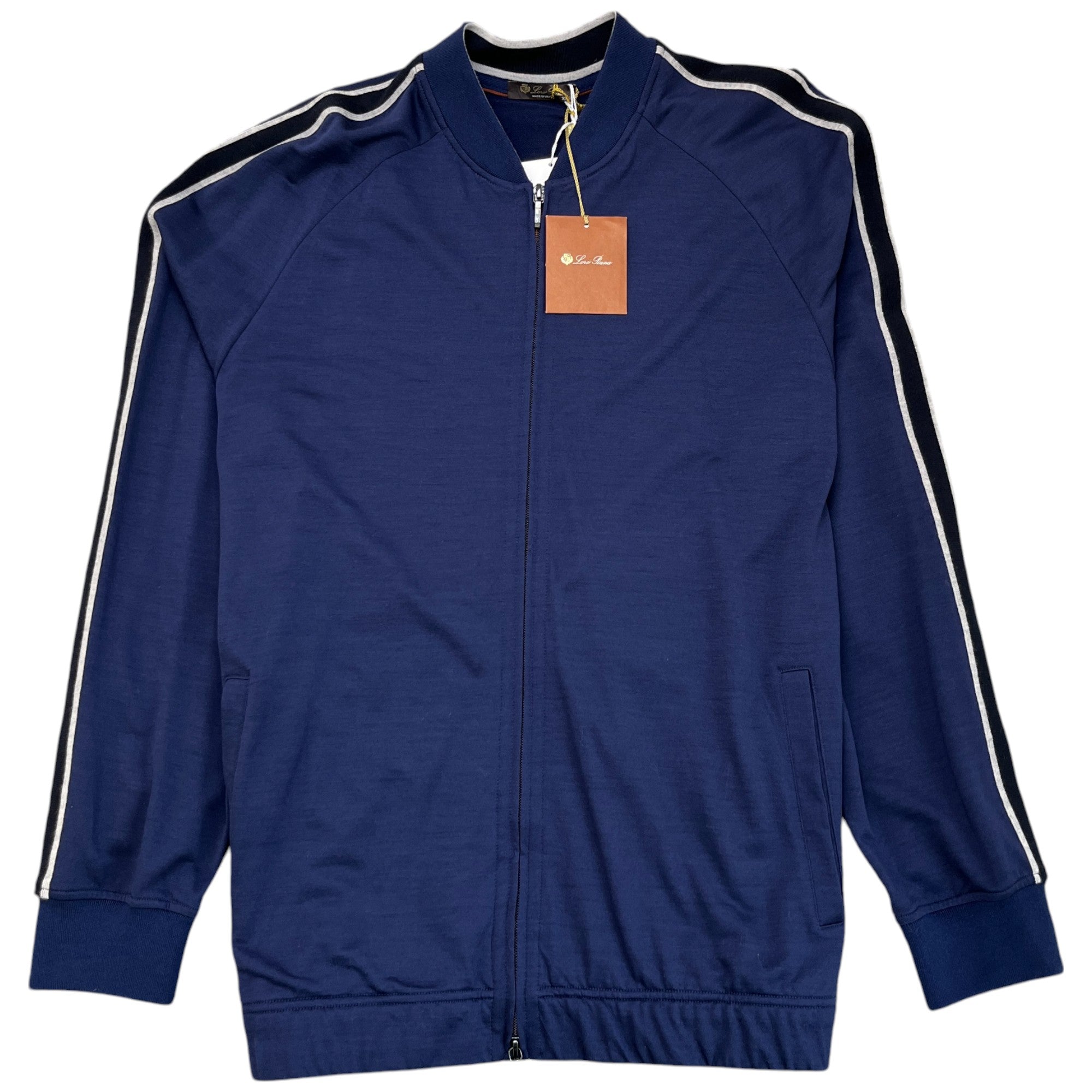 Men's Stripe Track Jacket Navy Size XXXL