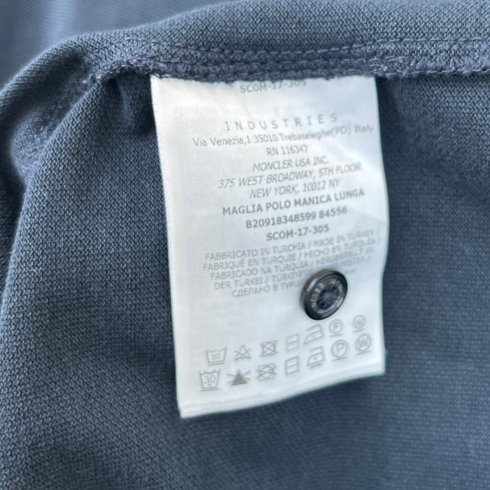 Men's Maglia Polo Shirt Navy Size L