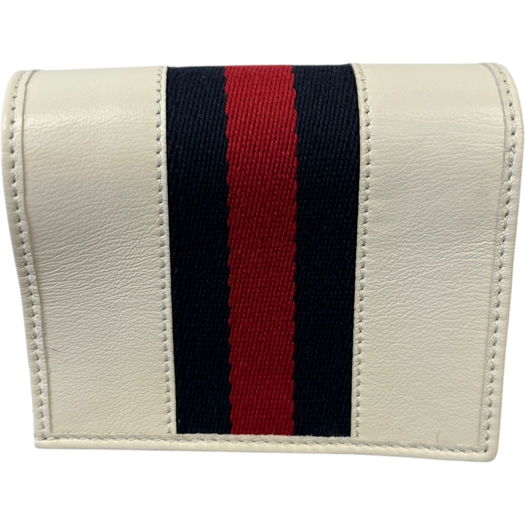 Women's Rajah Chain Card Case Wallet Cream