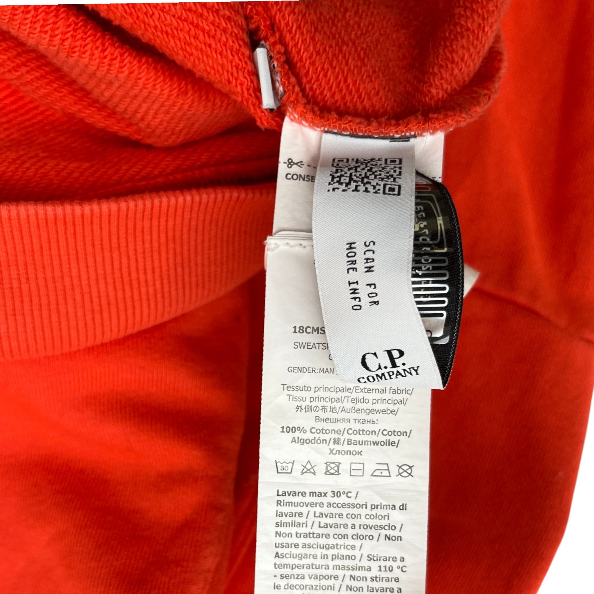 Men's Lens Logo Hoodie Orange Size L