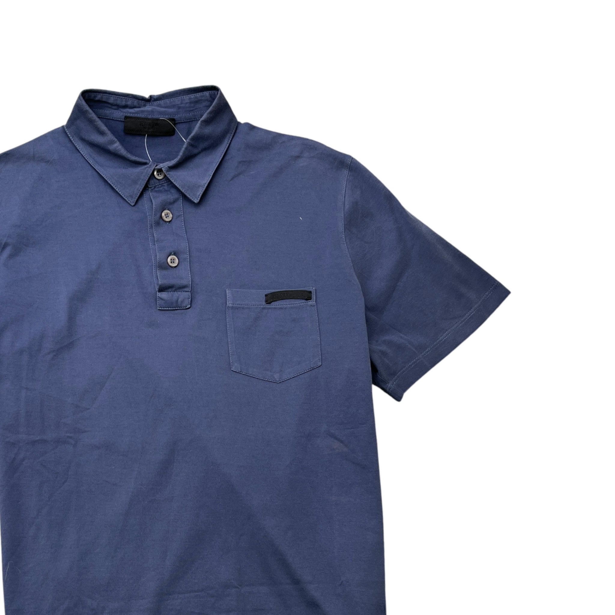 Men's Embroidered Logo Polo Shirt Blue Size M