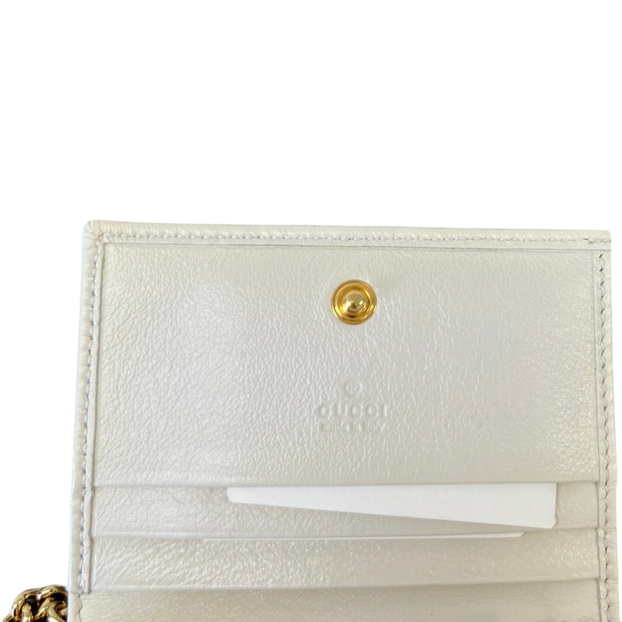 Women's Rajah Chain Card Case Wallet Cream