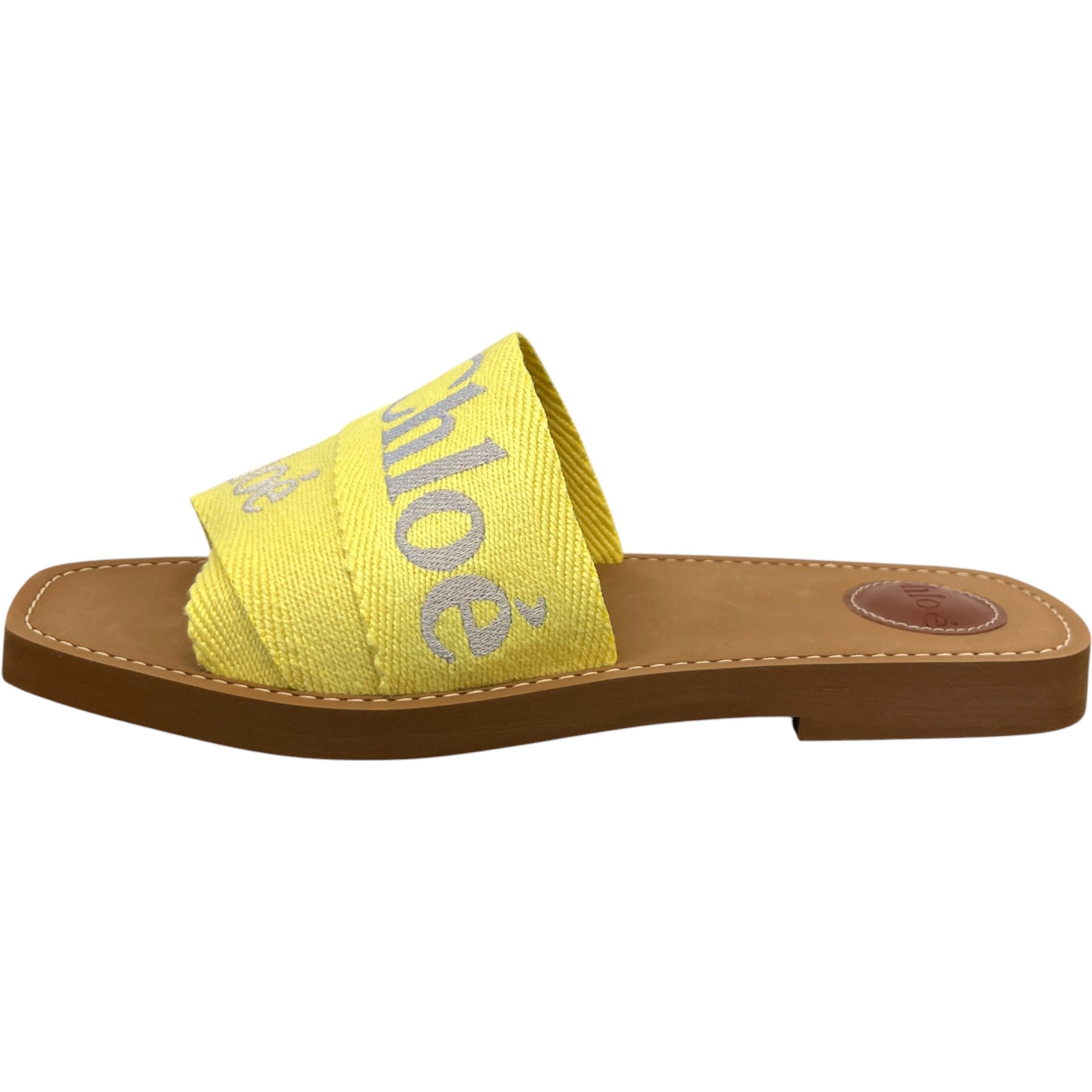 Women's Woody Logo Slides Yellow Size EU 40 / UK 7