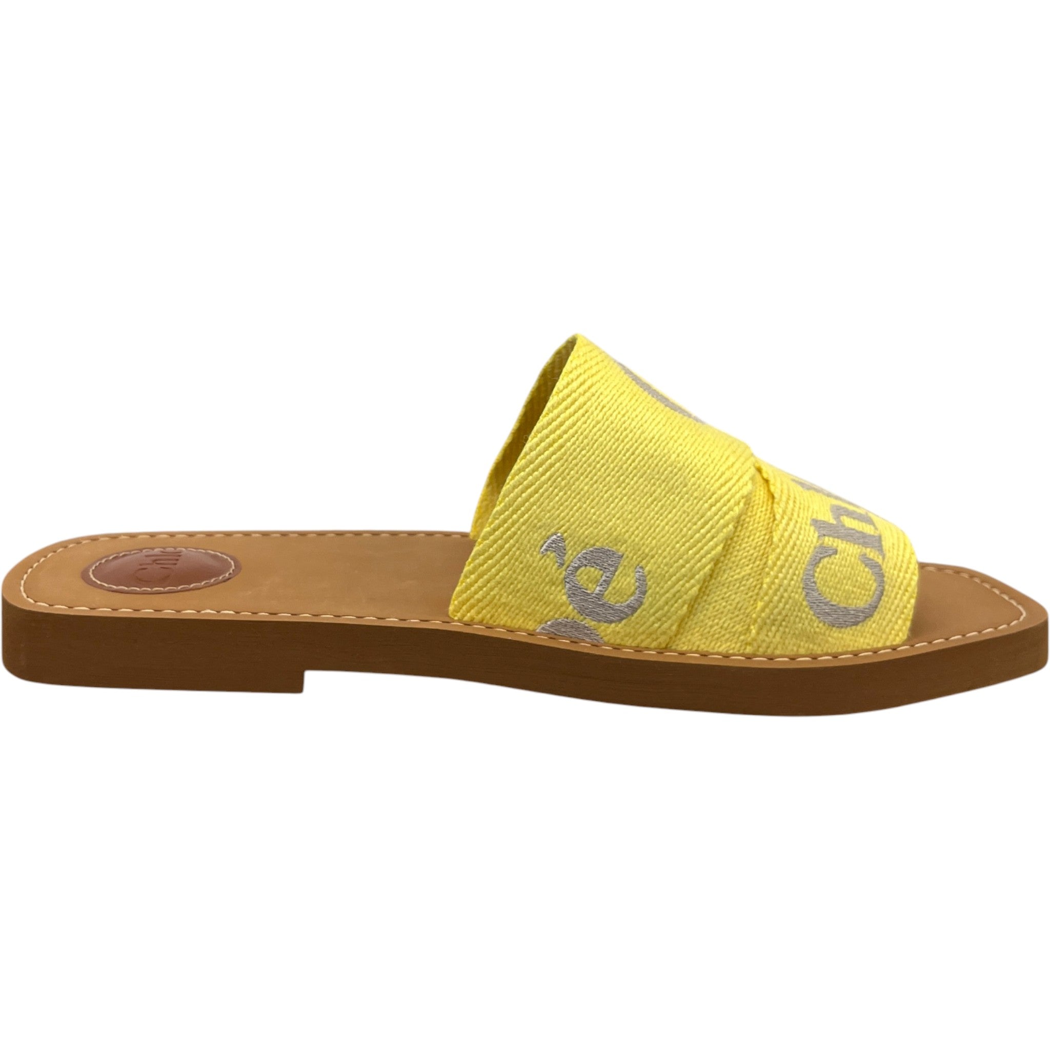 Women's Woody Logo Slides Yellow Size EU 40 / UK 7