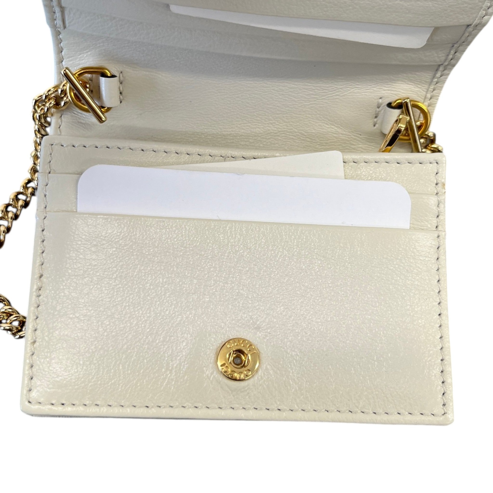 Women's Rajah Chain Card Case Wallet Cream