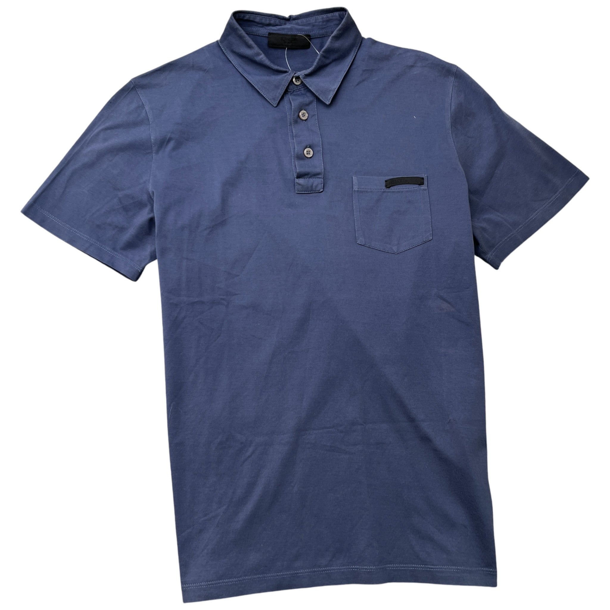Men's Embroidered Logo Polo Shirt Blue Size M