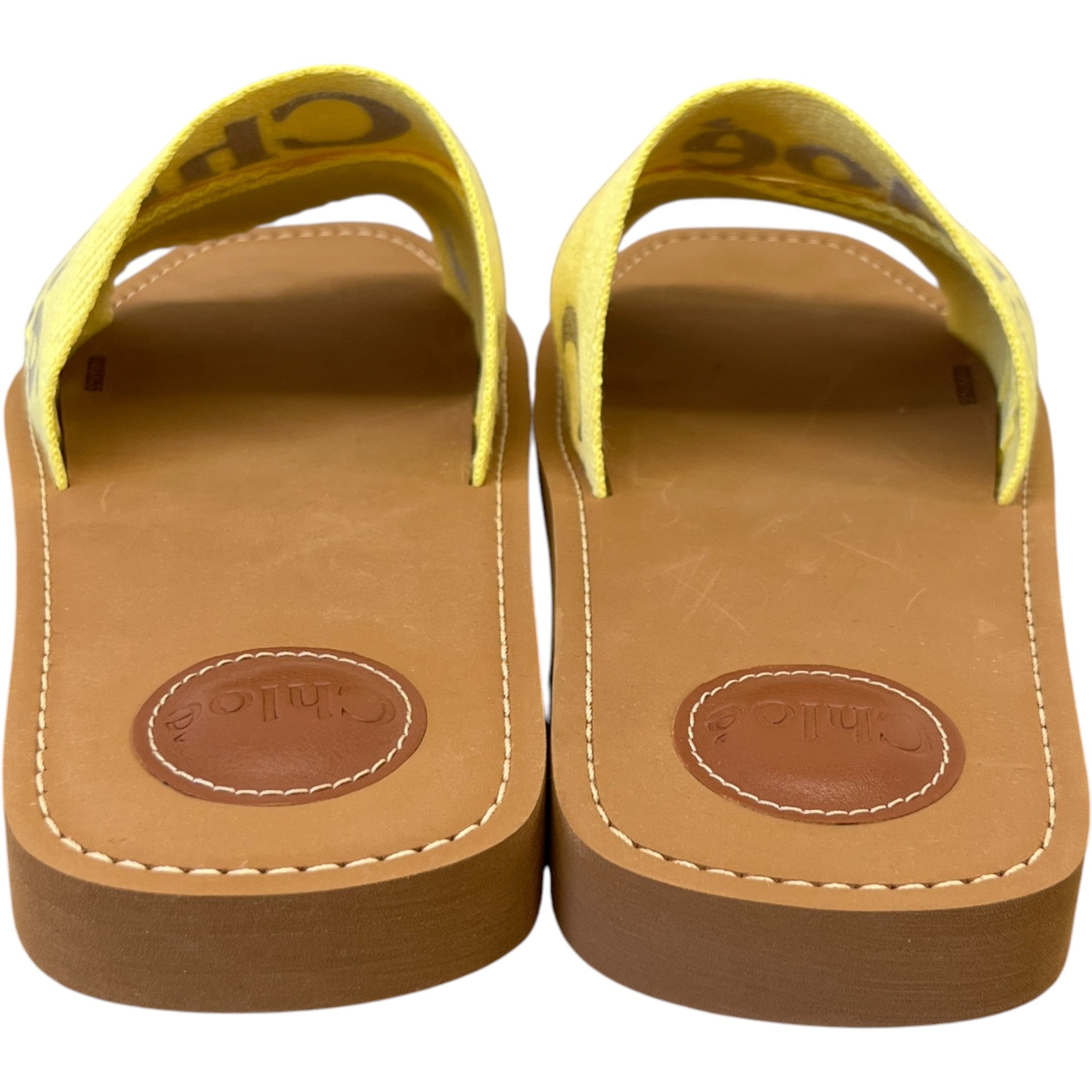 Women's Woody Logo Slides Yellow Size EU 40 / UK 7