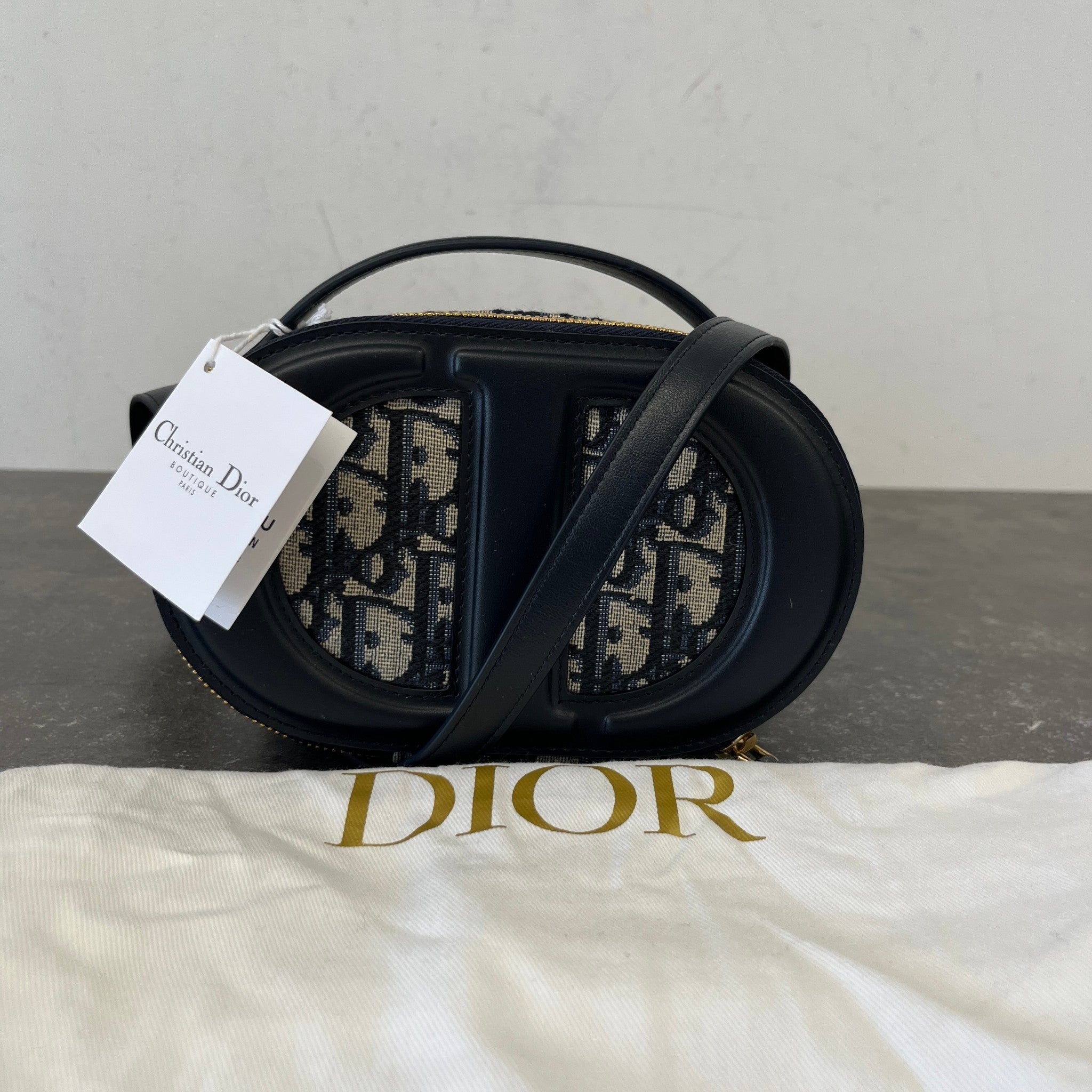 Women's Cd Signature Oval Camera Bag Navy