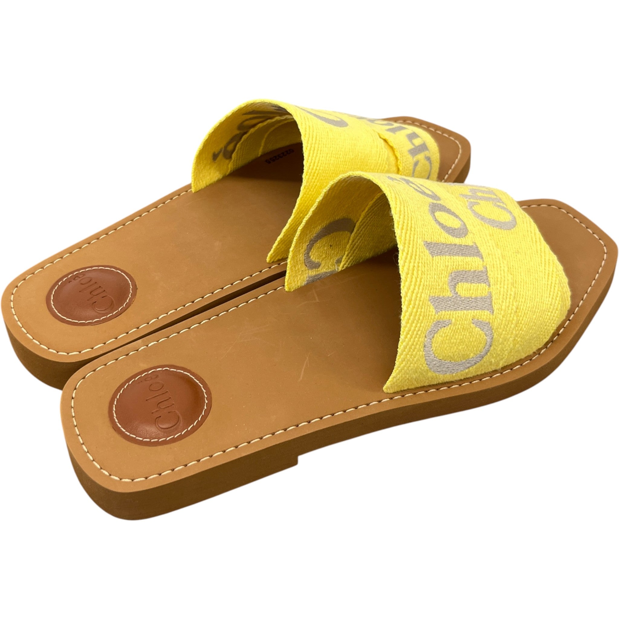 Women's Woody Logo Slides Yellow Size EU 40 / UK 7