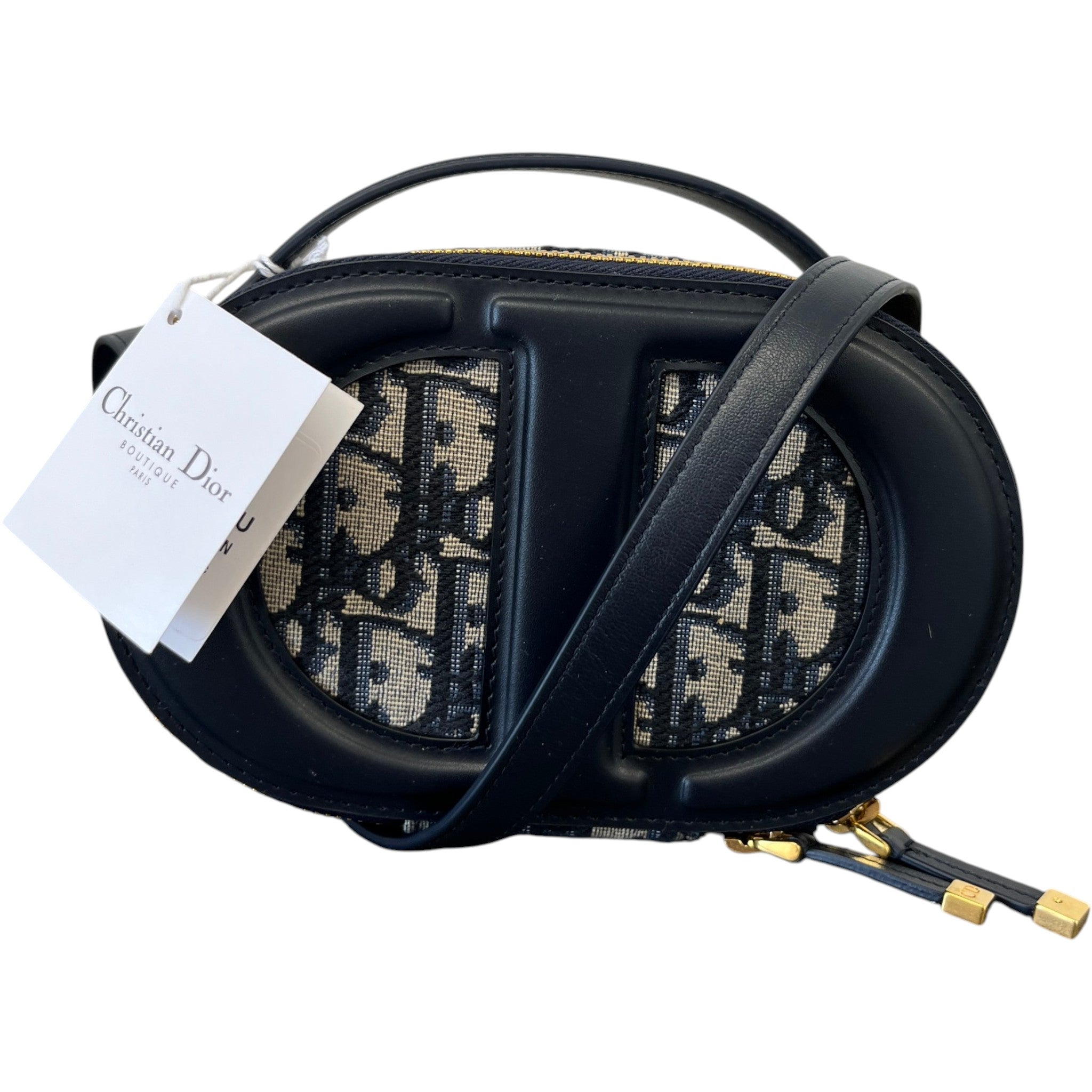 Women's Cd Signature Oval Camera Bag Navy
