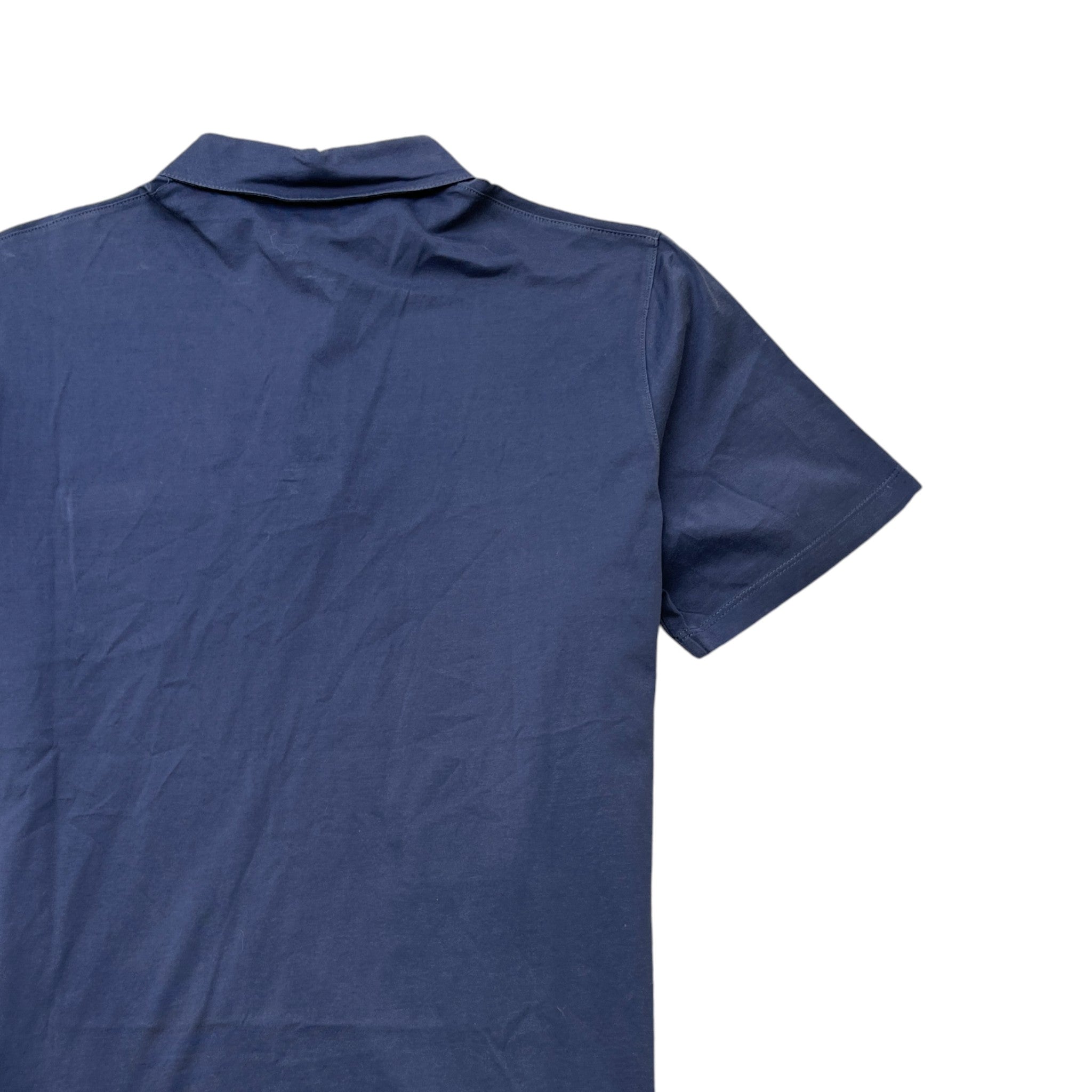 Men's Embroidered Logo Polo Shirt Blue Size M