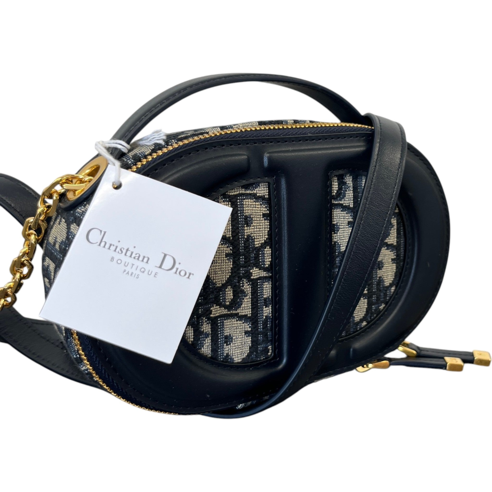 Women's Cd Signature Oval Camera Bag Navy