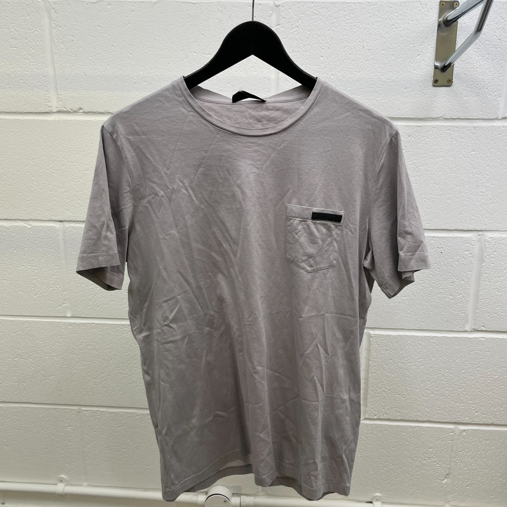Men's Embroidered Logo T-Shirt Grey Size L