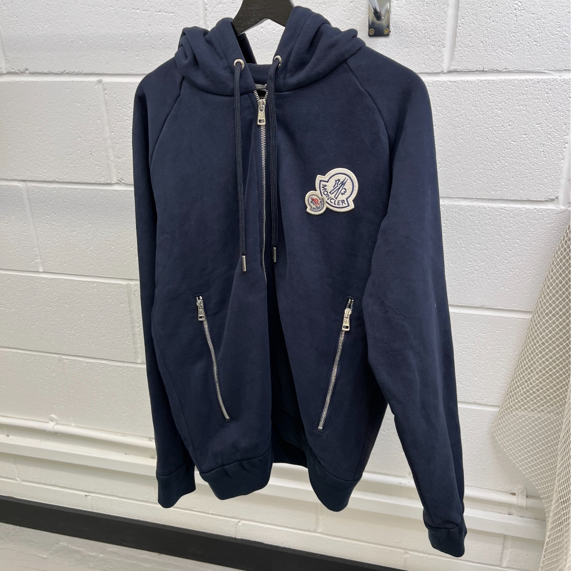 Men's Maglia Double Logo Hoodie Navy Size L