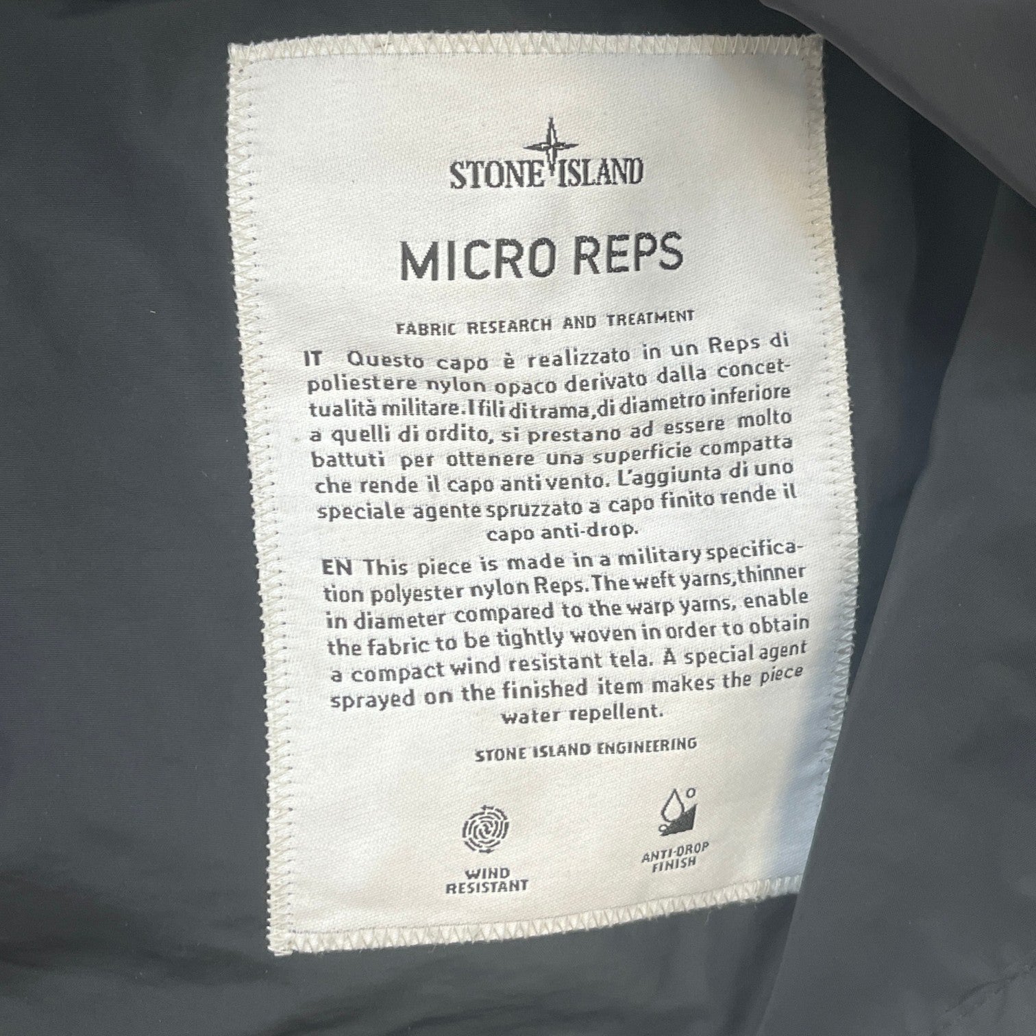 Men's Applique Logo Micro Reps Jacket Black Size M
