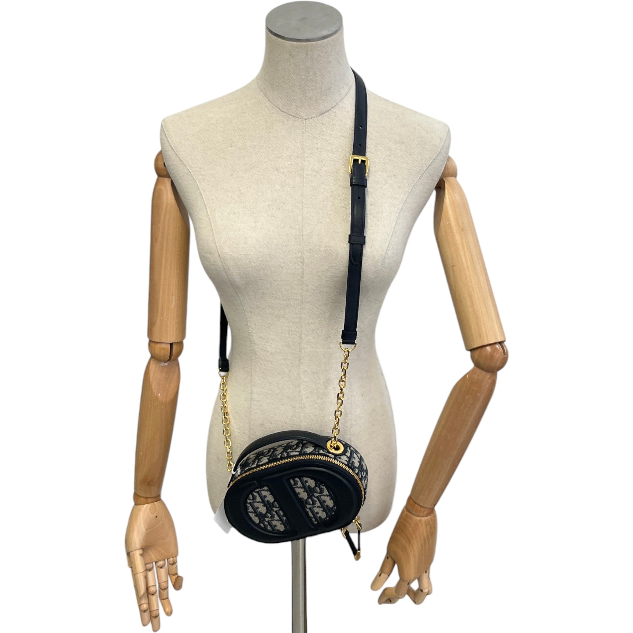 Women's Cd Signature Oval Camera Bag Navy