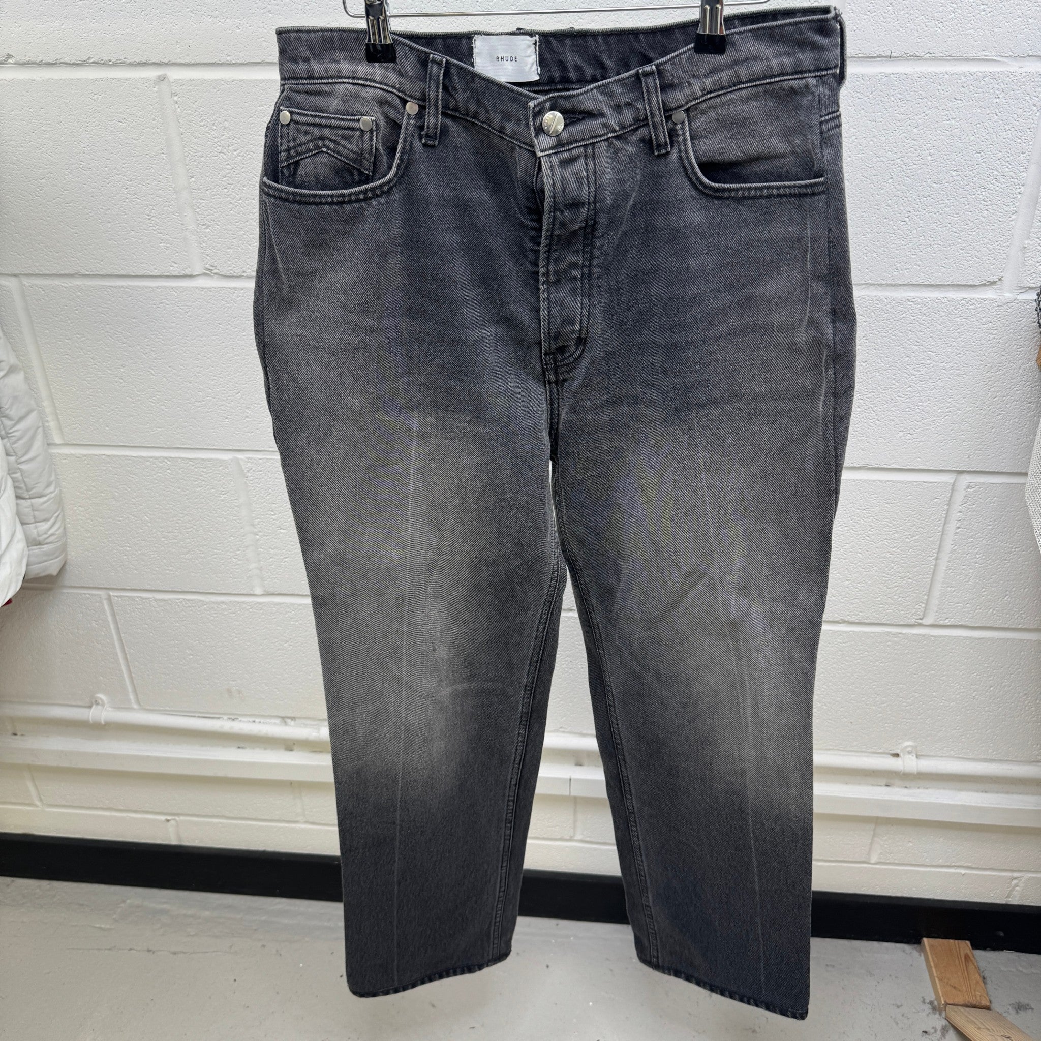 Men's 90S Wide Leg Washed Jeans Black Size Waist 34"