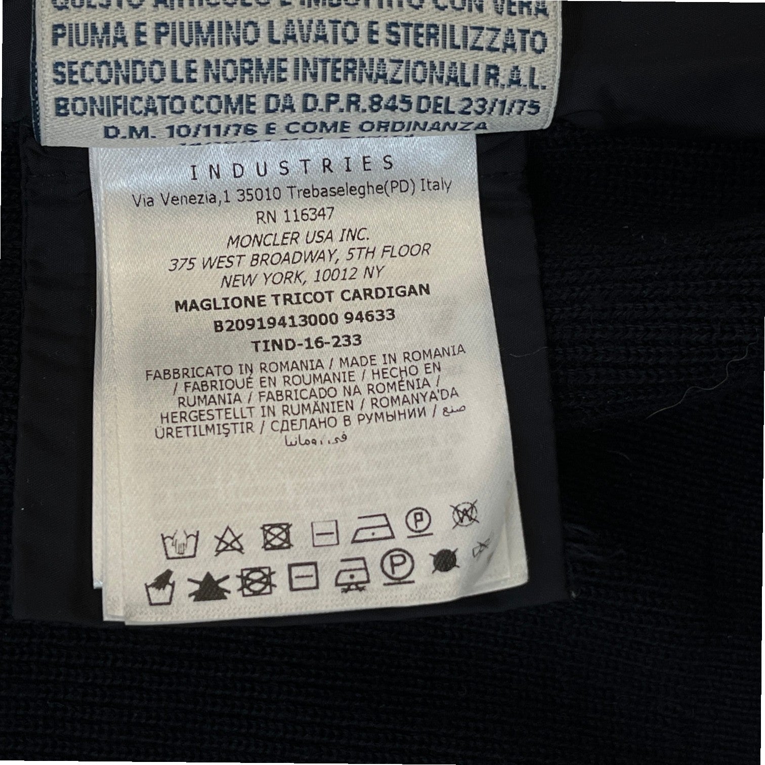 Men's Maglione Tricot Jacket Navy Size L