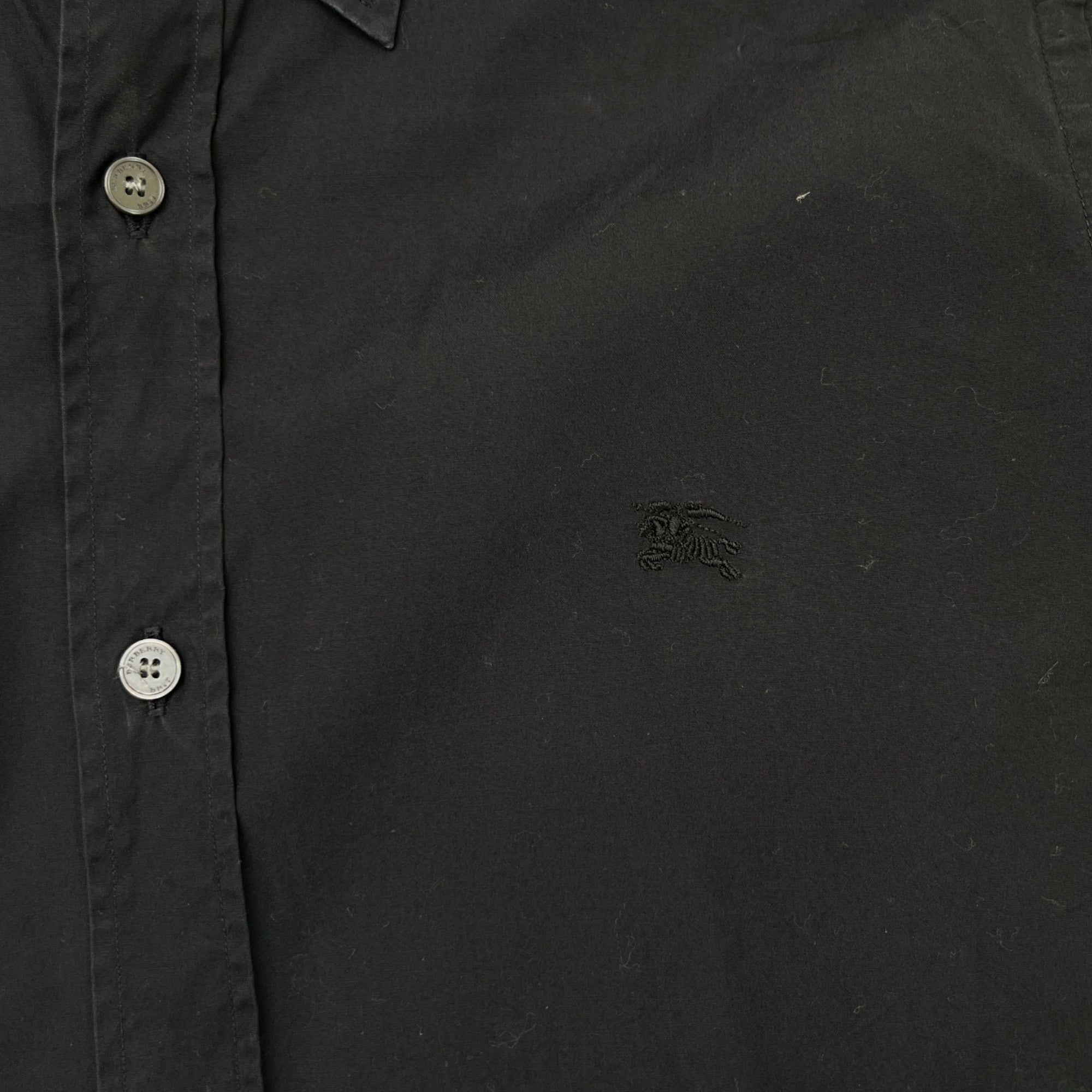 Men's Embroidered Logo Long Sleeve Shirt Navy Size M