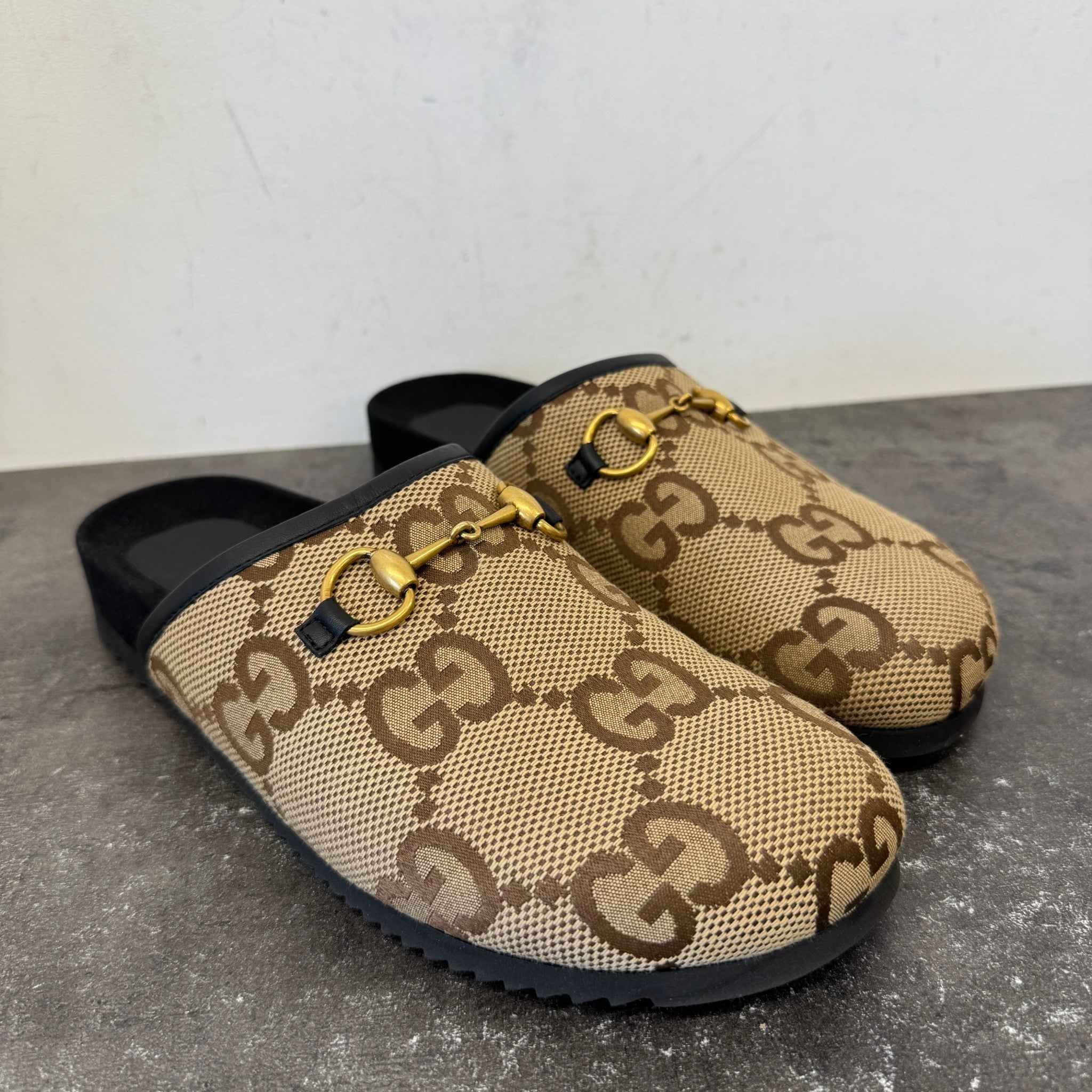 Men's Gg Jacquard Horsebit Loafers Beige Size EU 42 / UK 8