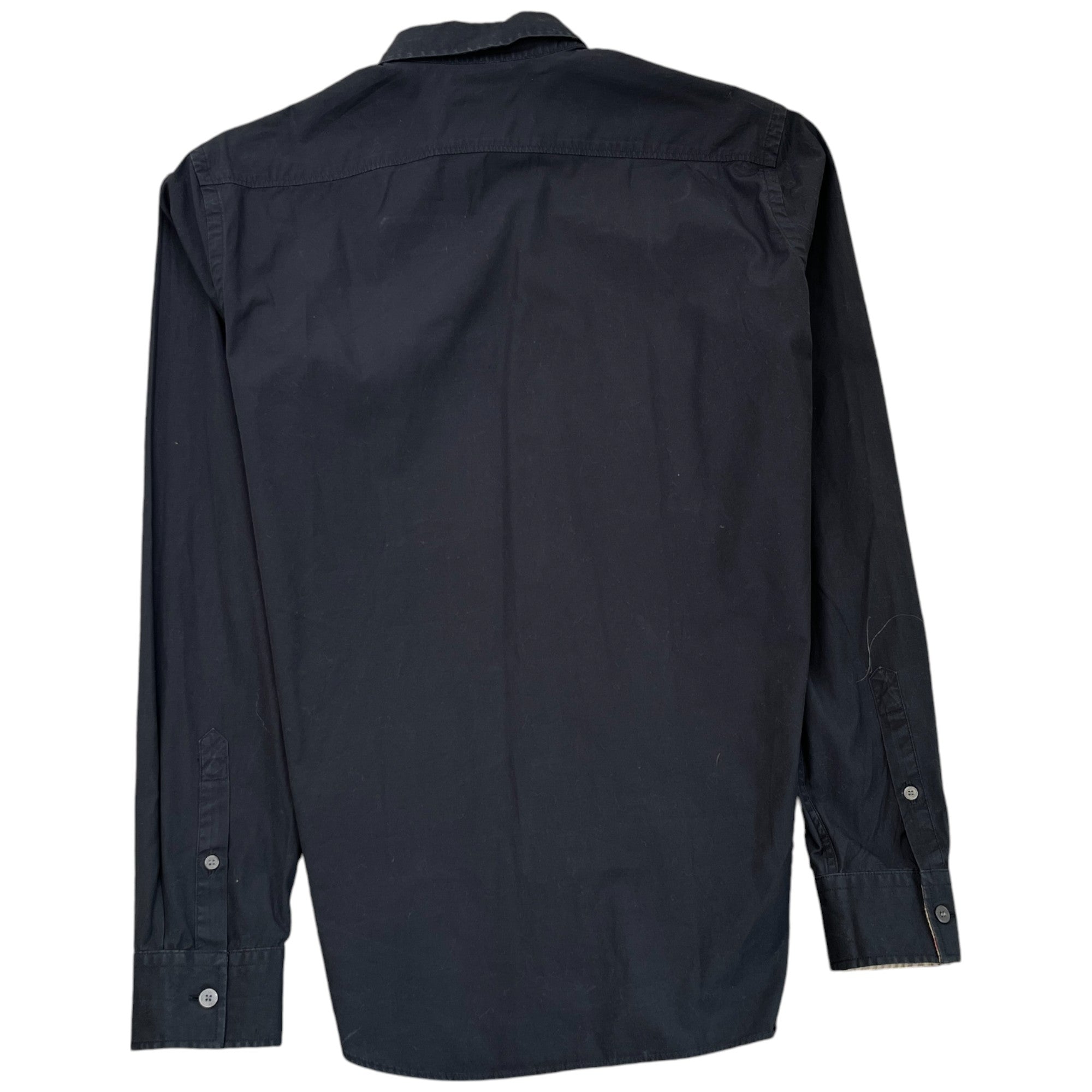 Men's Embroidered Logo Long Sleeve Shirt Navy Size M