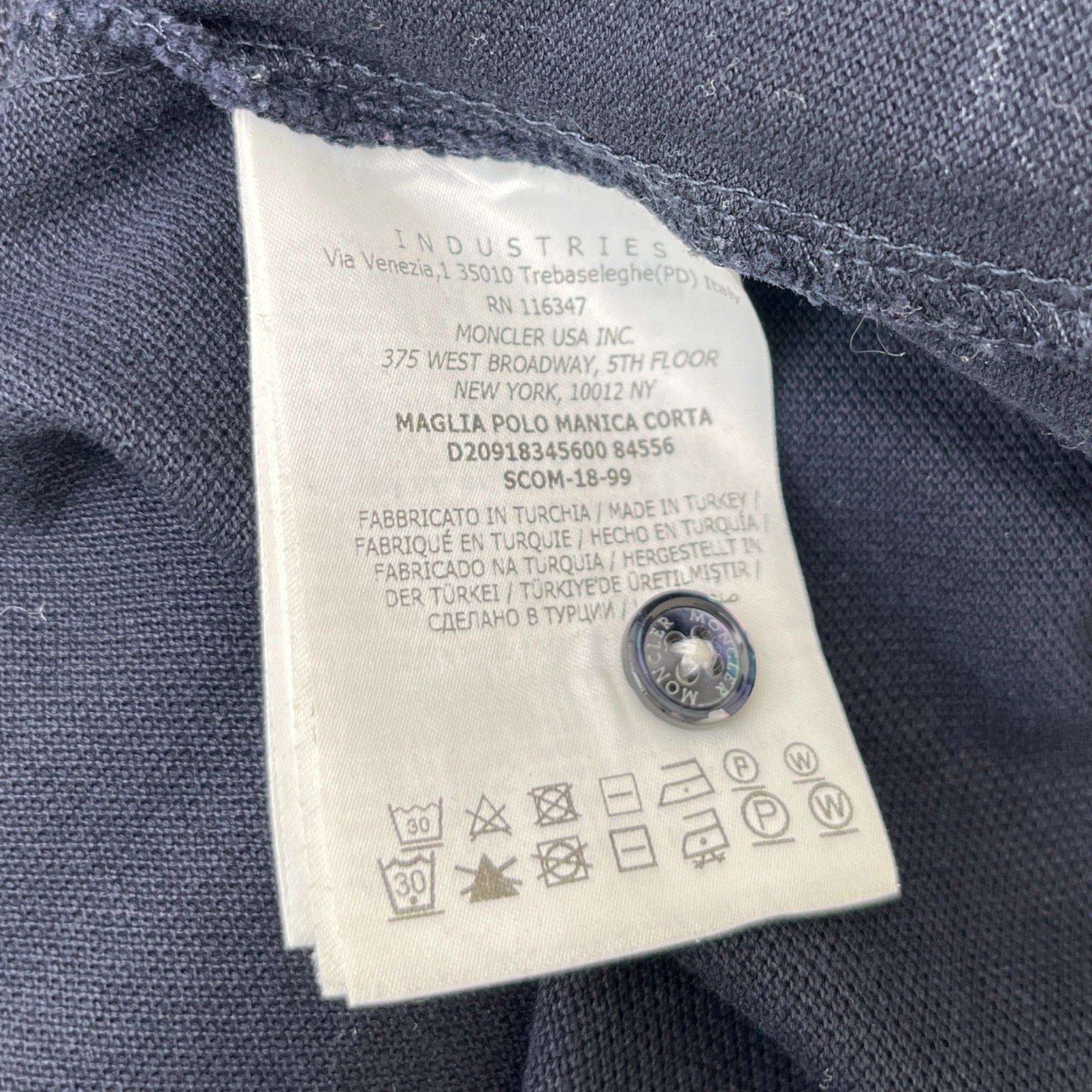 Men's Maglia Manica Corta Polo Shirt Navy Size S