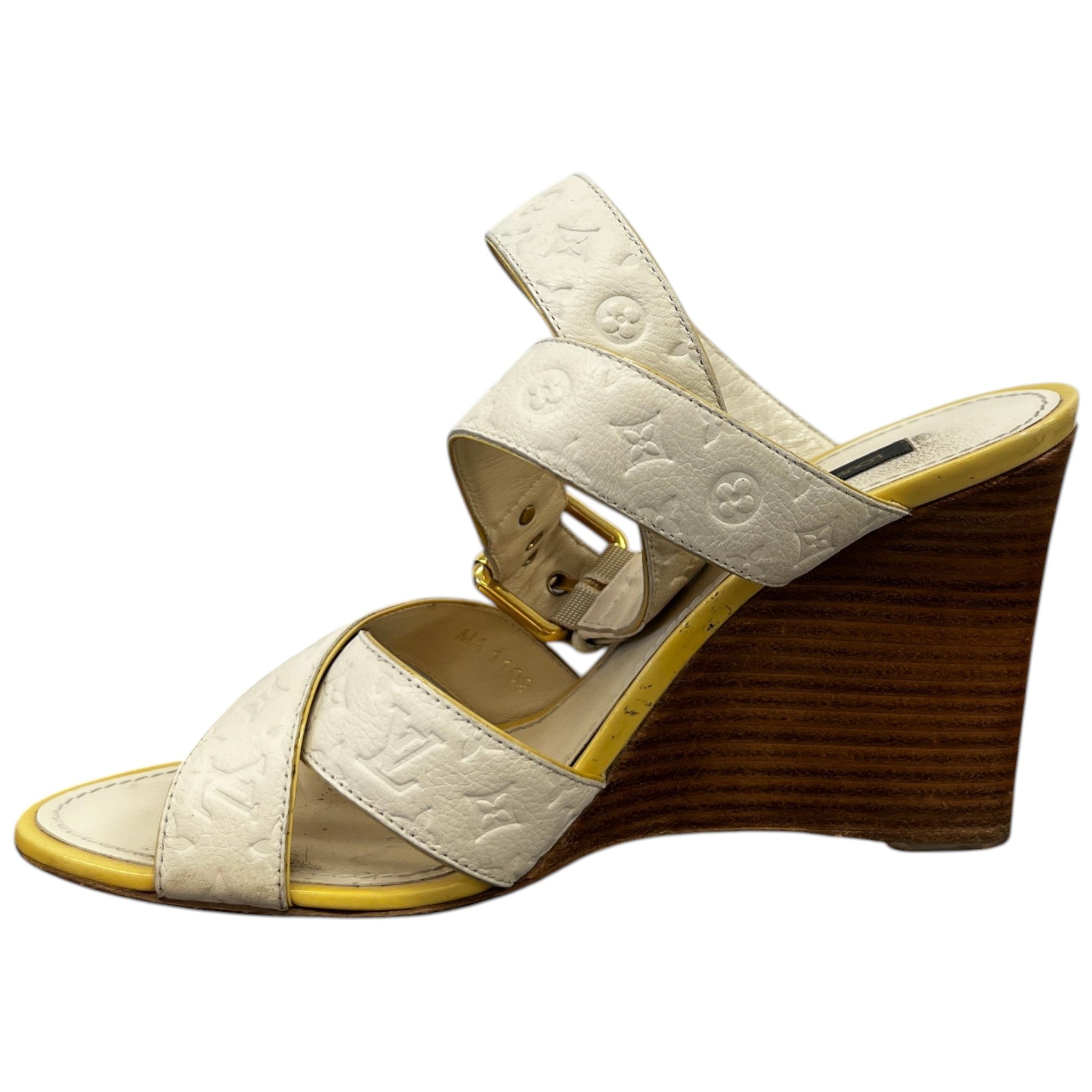 Women's Monogram Isola Wedge Sandals Cream Size EU 38 / UK 5